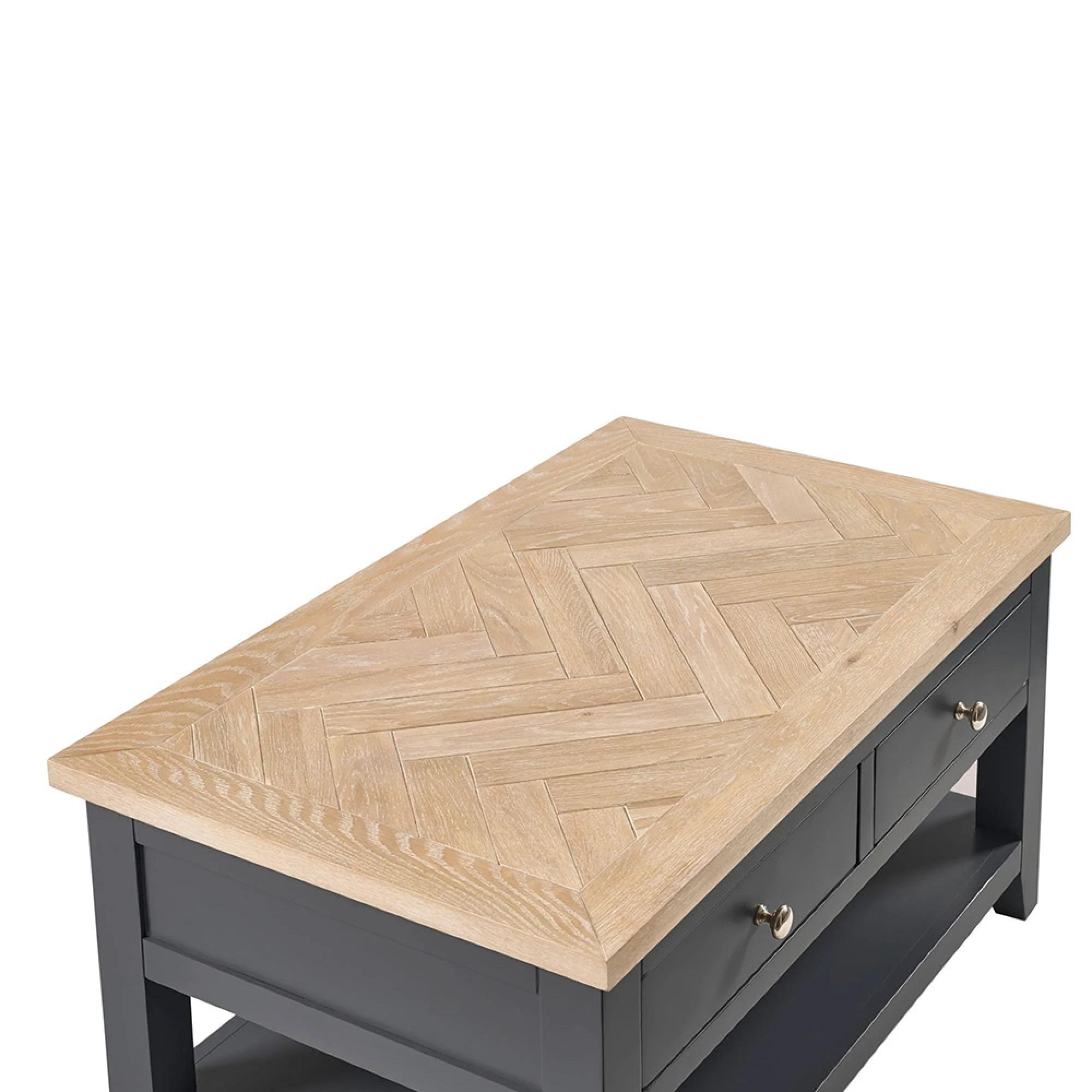 Bordeaux Coffee Table - 2 Drawer - Grey