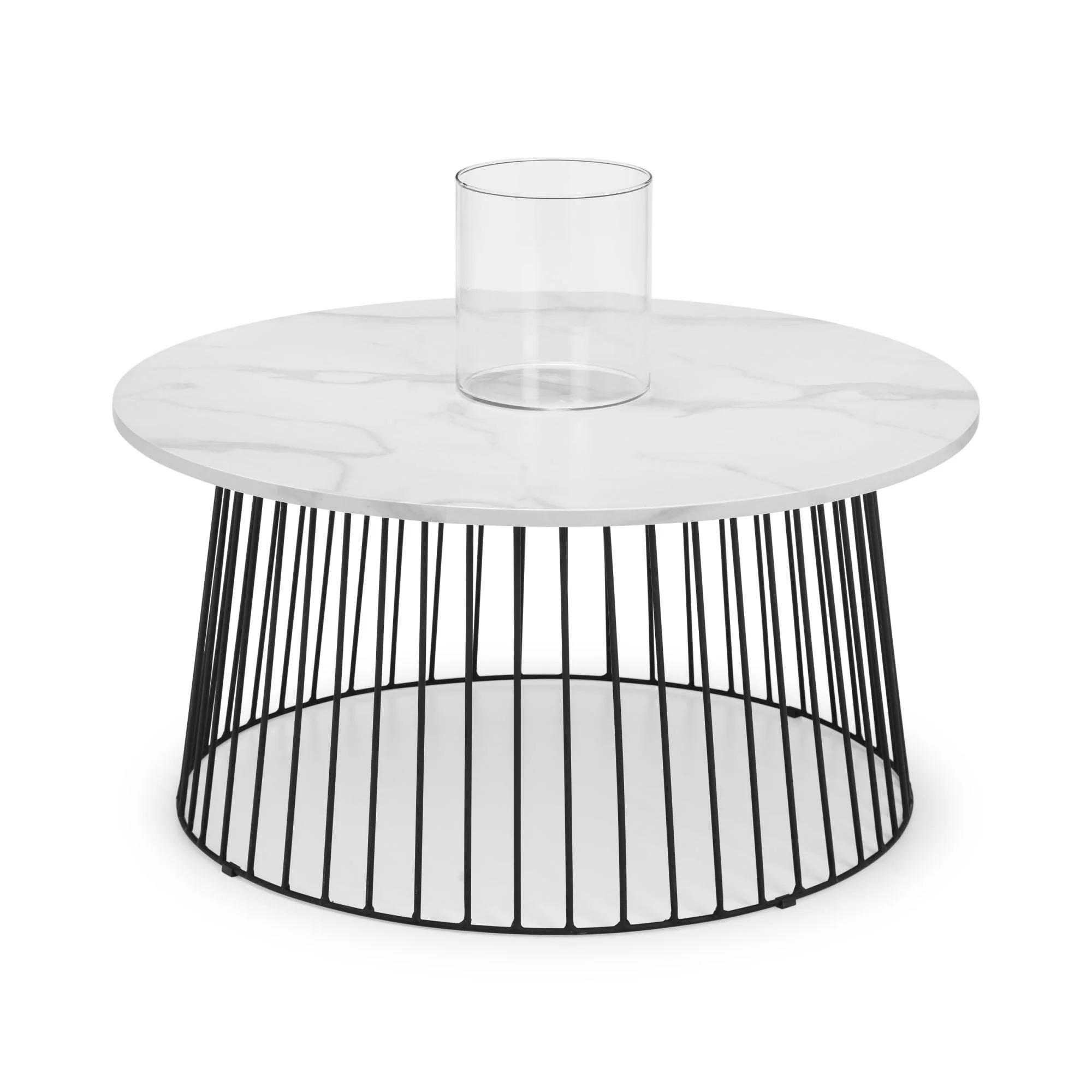Broadway Coffee Table - Round - White Marble Effect