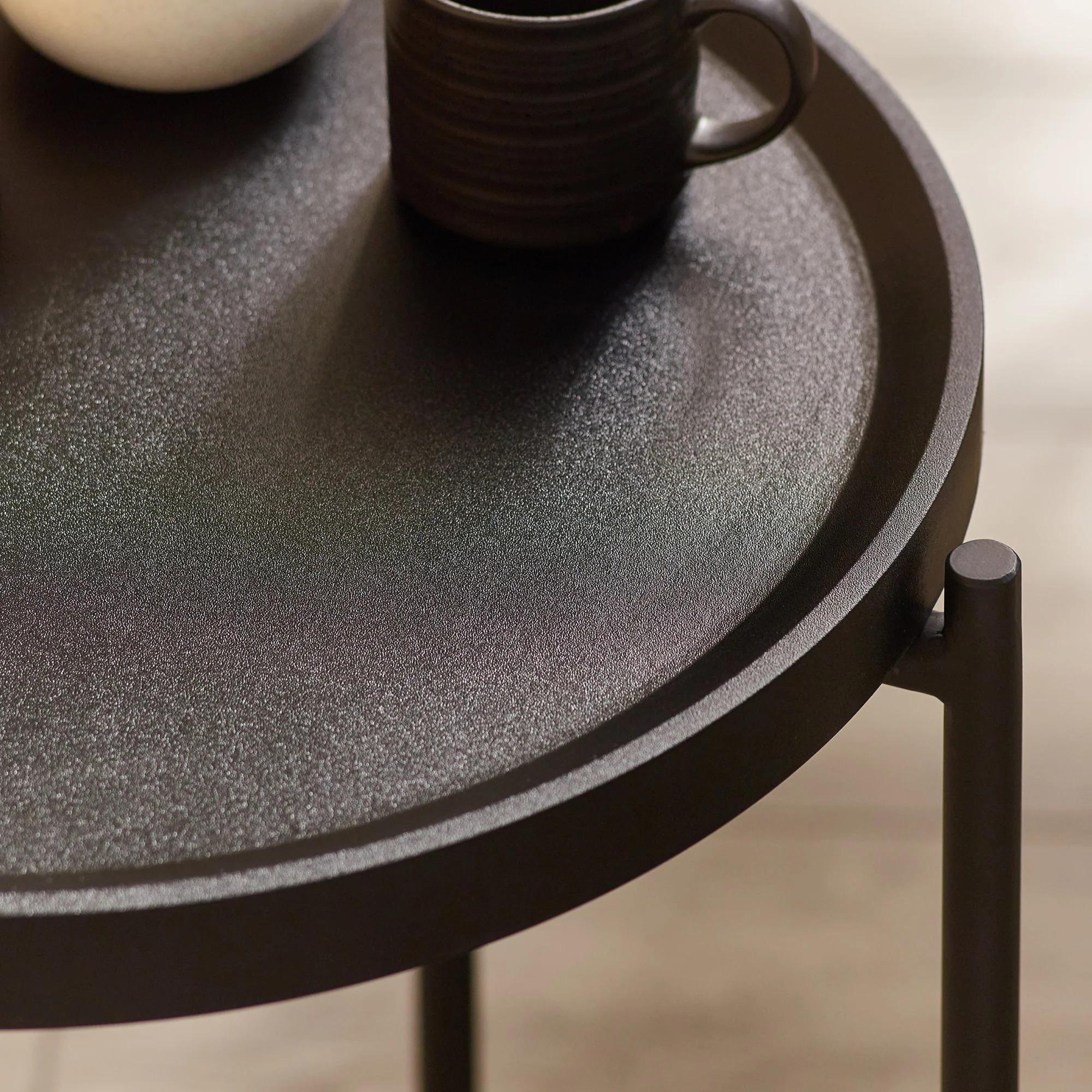 Sagrada Coffee Table Set - Round - Black Metal