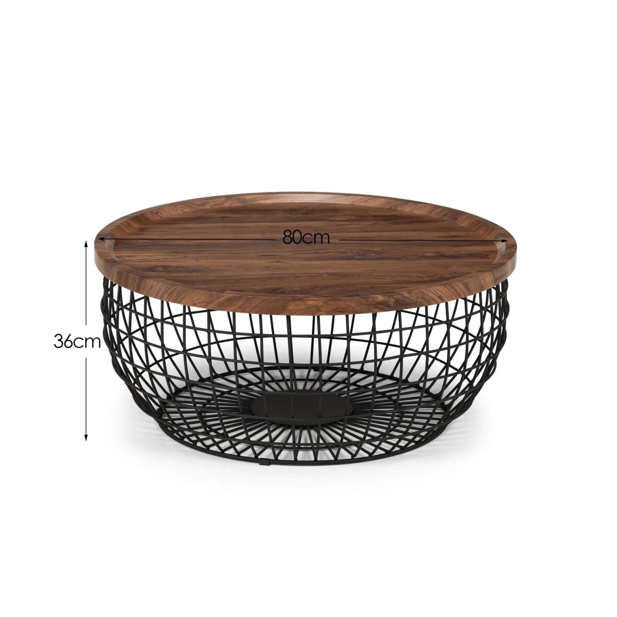 Smithson Coffee Table - 80cm - Round - Walnut