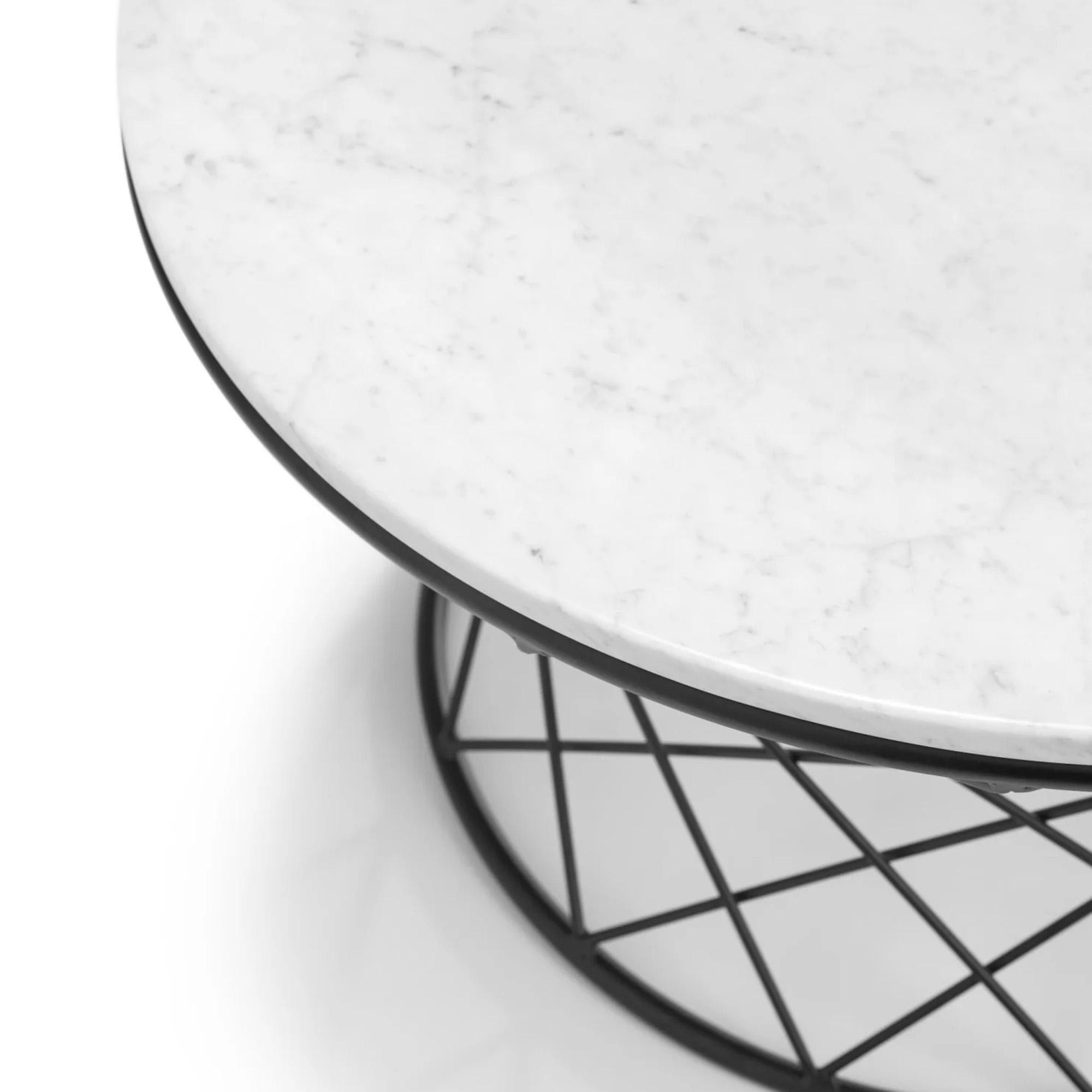Trevi Coffee Table - 80cm - Round - White Marble Effect