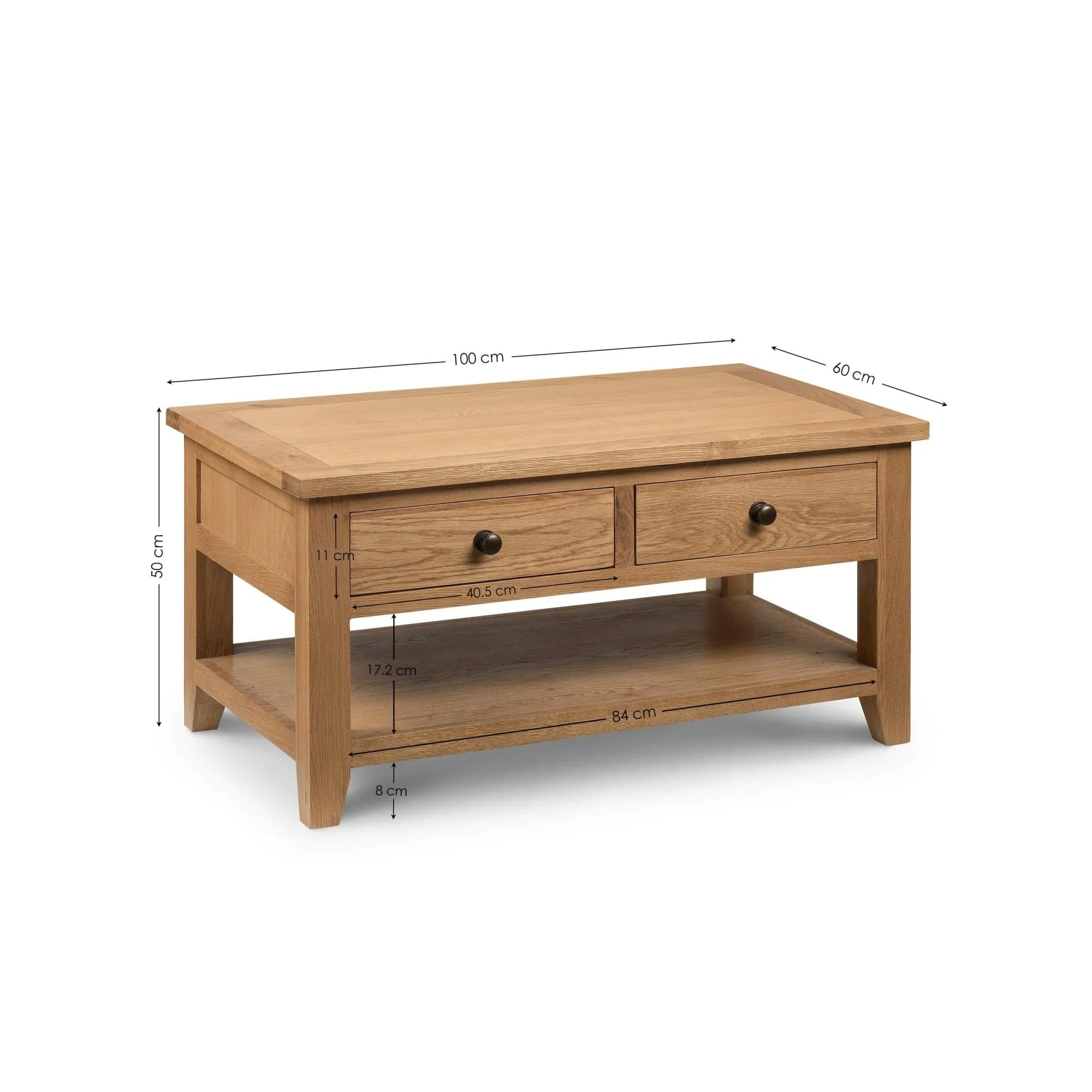 Astoria Oak Coffee Table - 2 Drawer