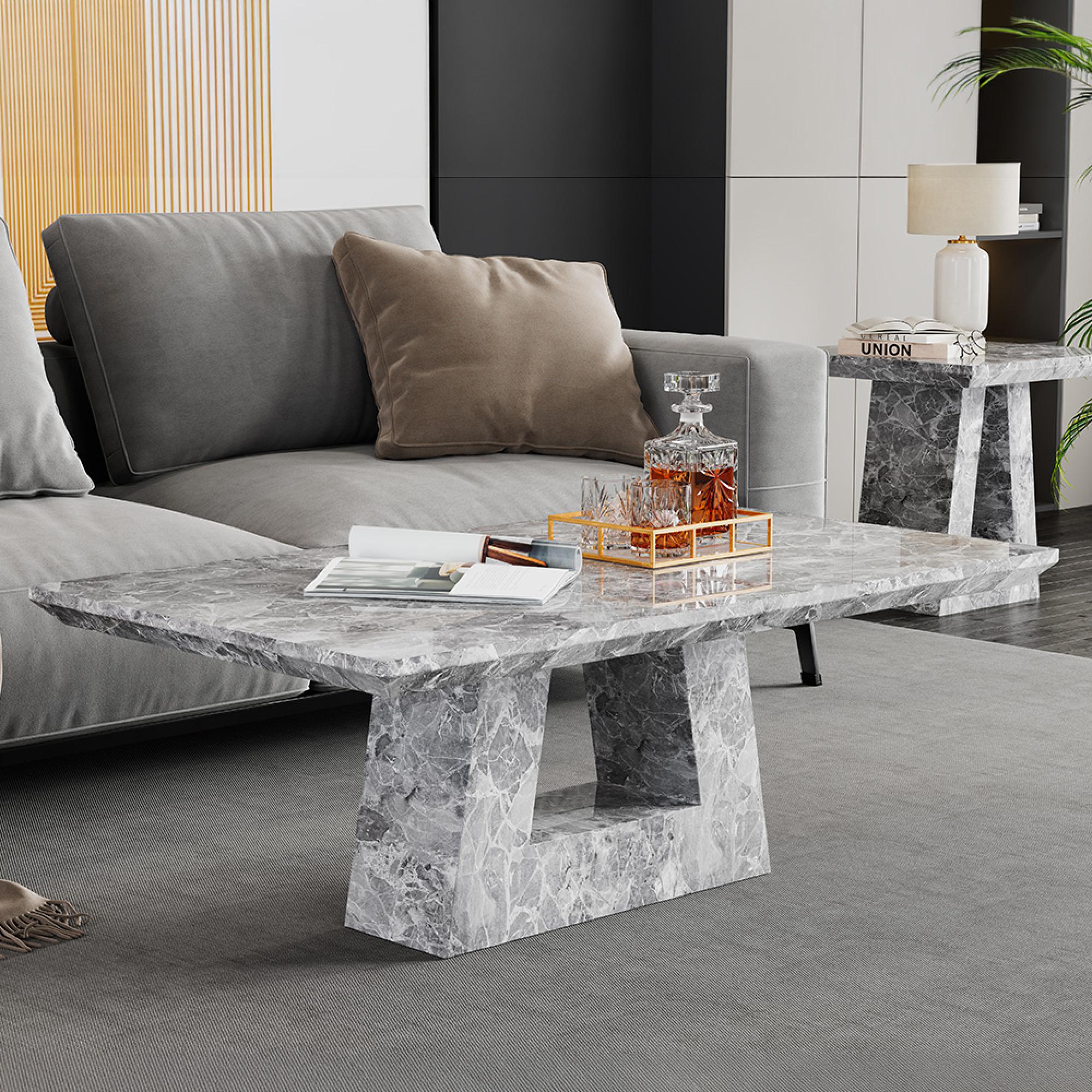 Milan Coffee Table - Grey Marble
