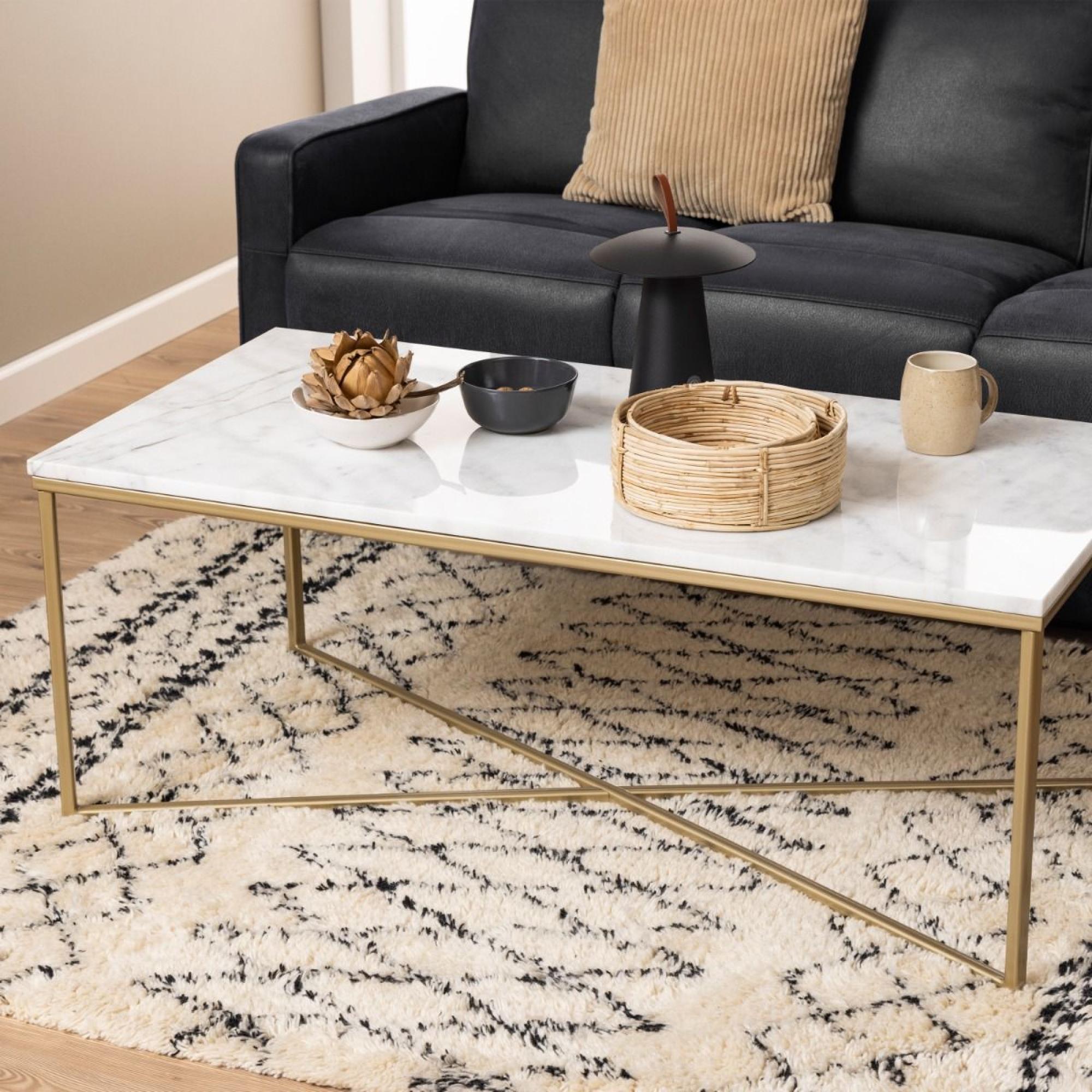 Alisma White Marble Top Coffee Table