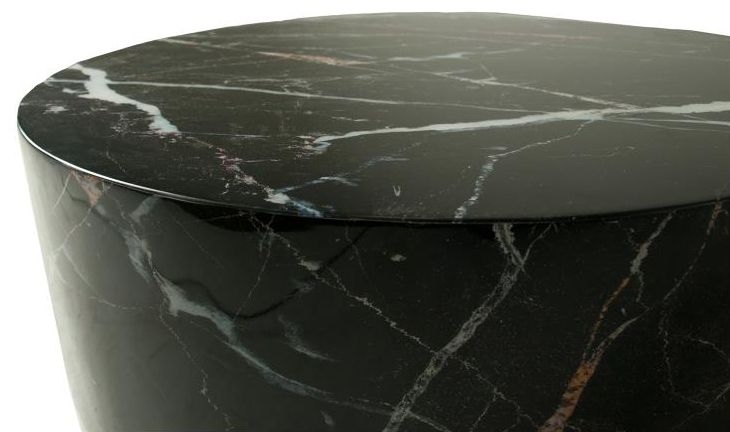 Allentown Black Marble Look Round Coffee Table