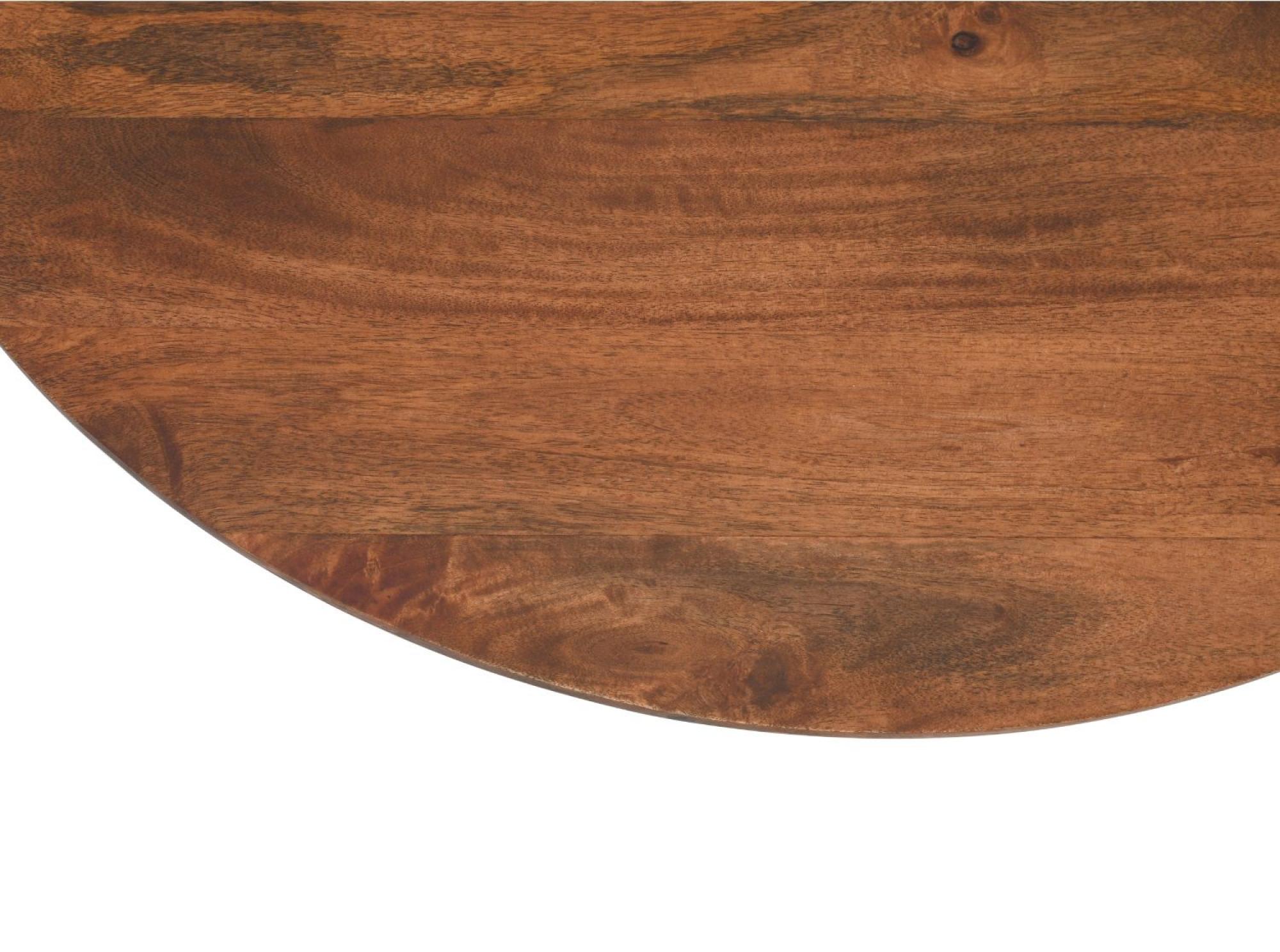 Amber Slatted Mango Wood Round Coffee Table