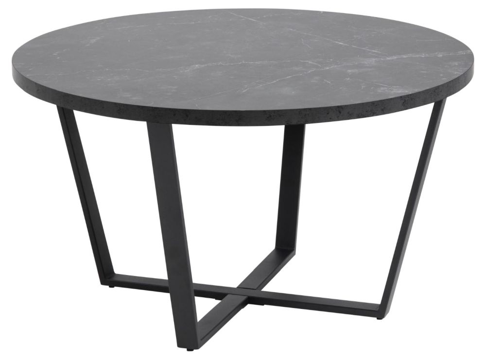 Amble Black Marble Effect Round Coffee Table