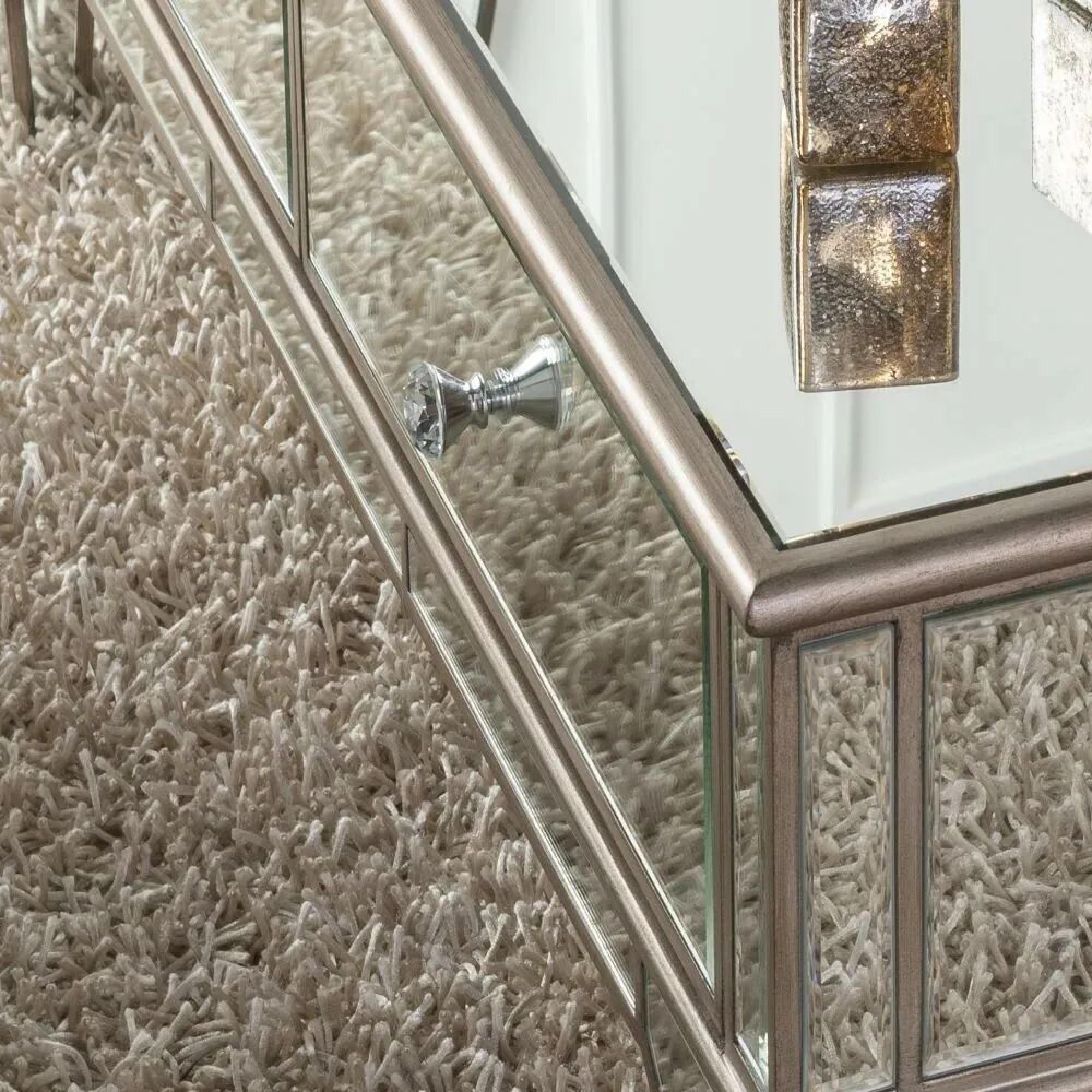 Antoinette Coffee Table - Mirrored - Champagne Trim