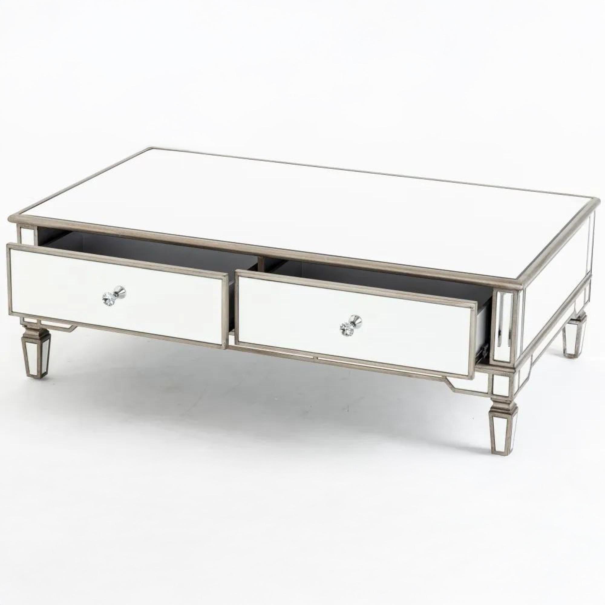 Antoinette Coffee Table - Mirrored - Champagne Trim
