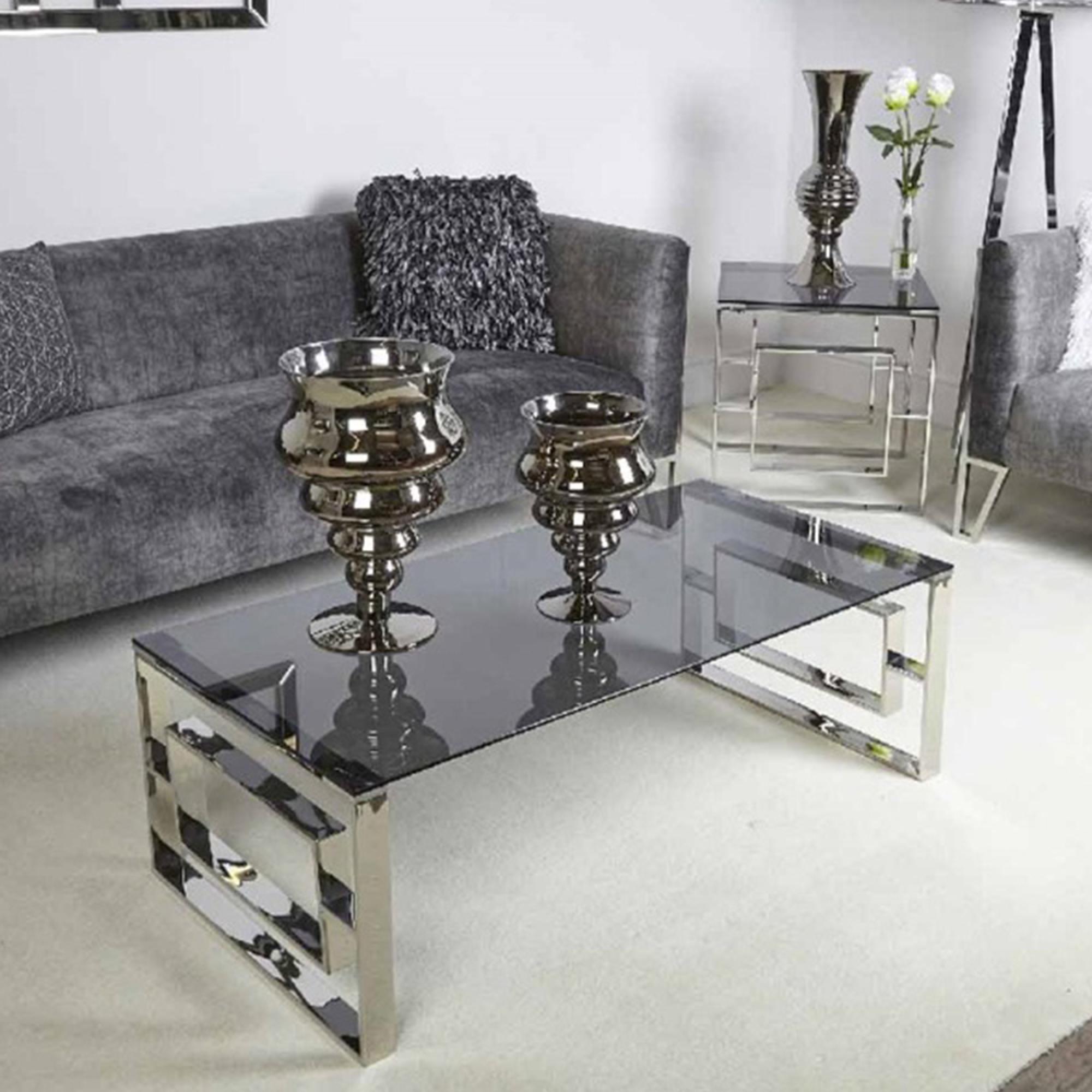 Apex Coffee Table - Clear Glass and Chrome