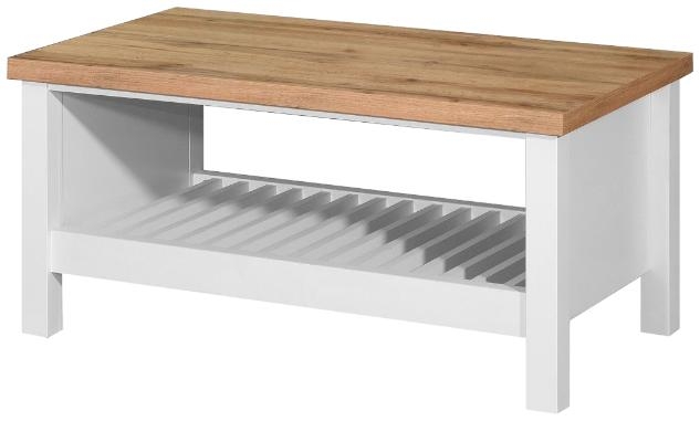 Arthur White Coffee Table with Shelf