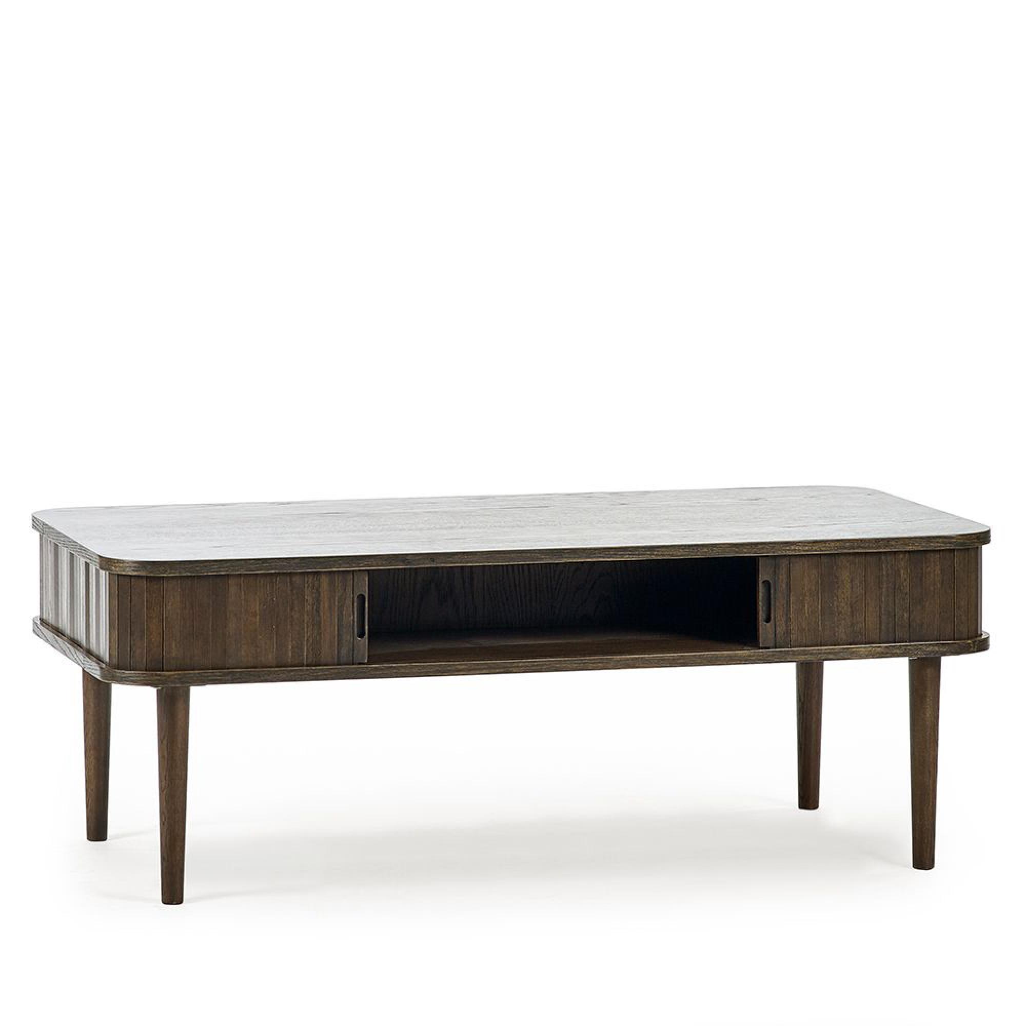 Arya Ribbed Dark Oak Coffee Table