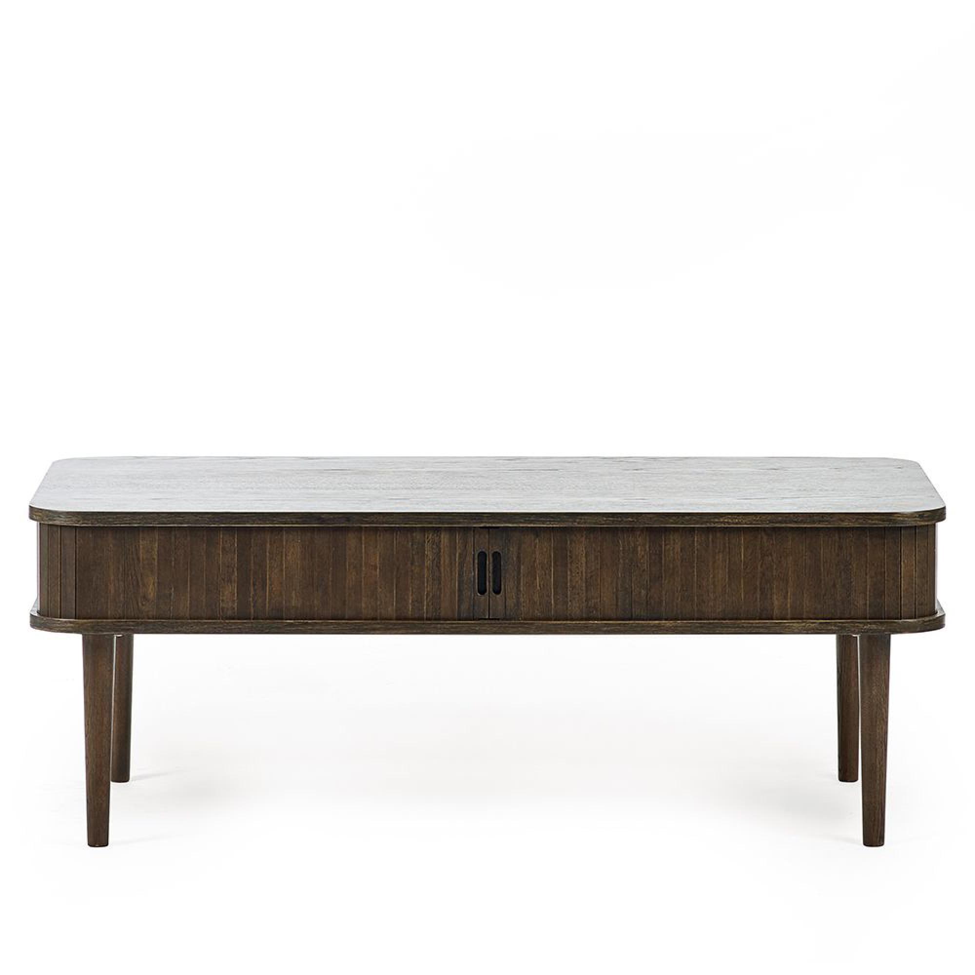 Arya Ribbed Dark Oak Coffee Table