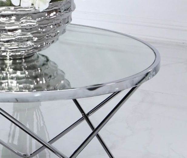 Atom Coffee Table - Round - Mirrored and Chrome