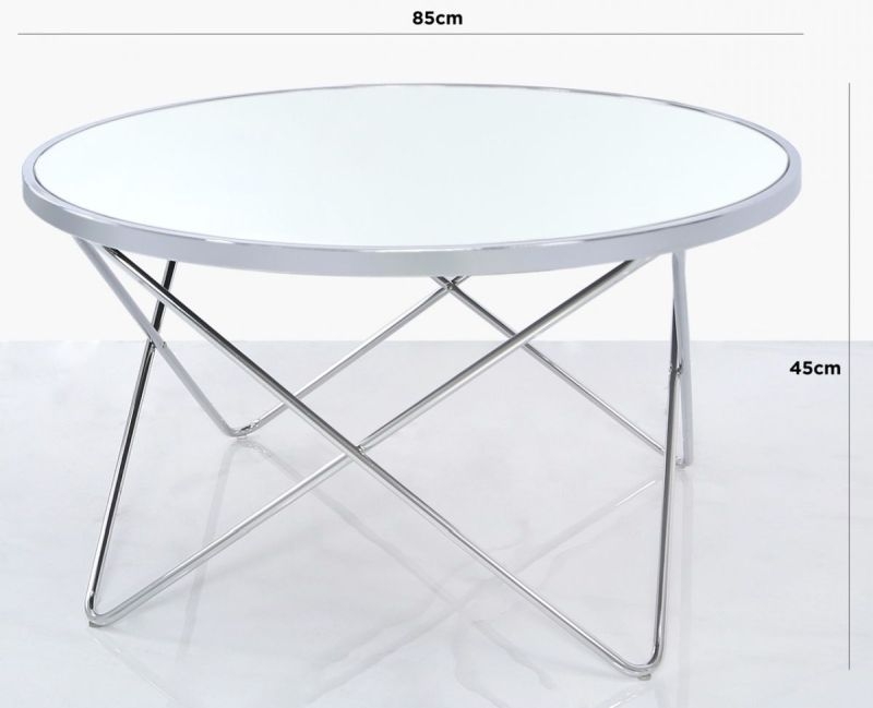 Atom Coffee Table - Round - Mirrored and Chrome