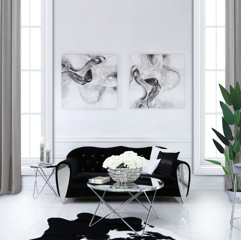 Atom Coffee Table - Round - Mirrored and Chrome