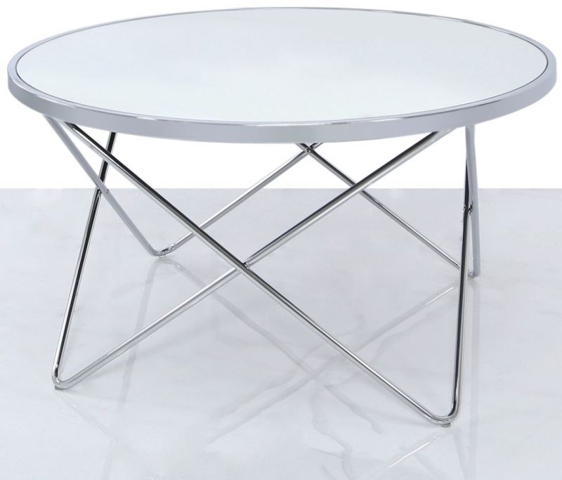 Atom Coffee Table - Round - Mirrored and Chrome