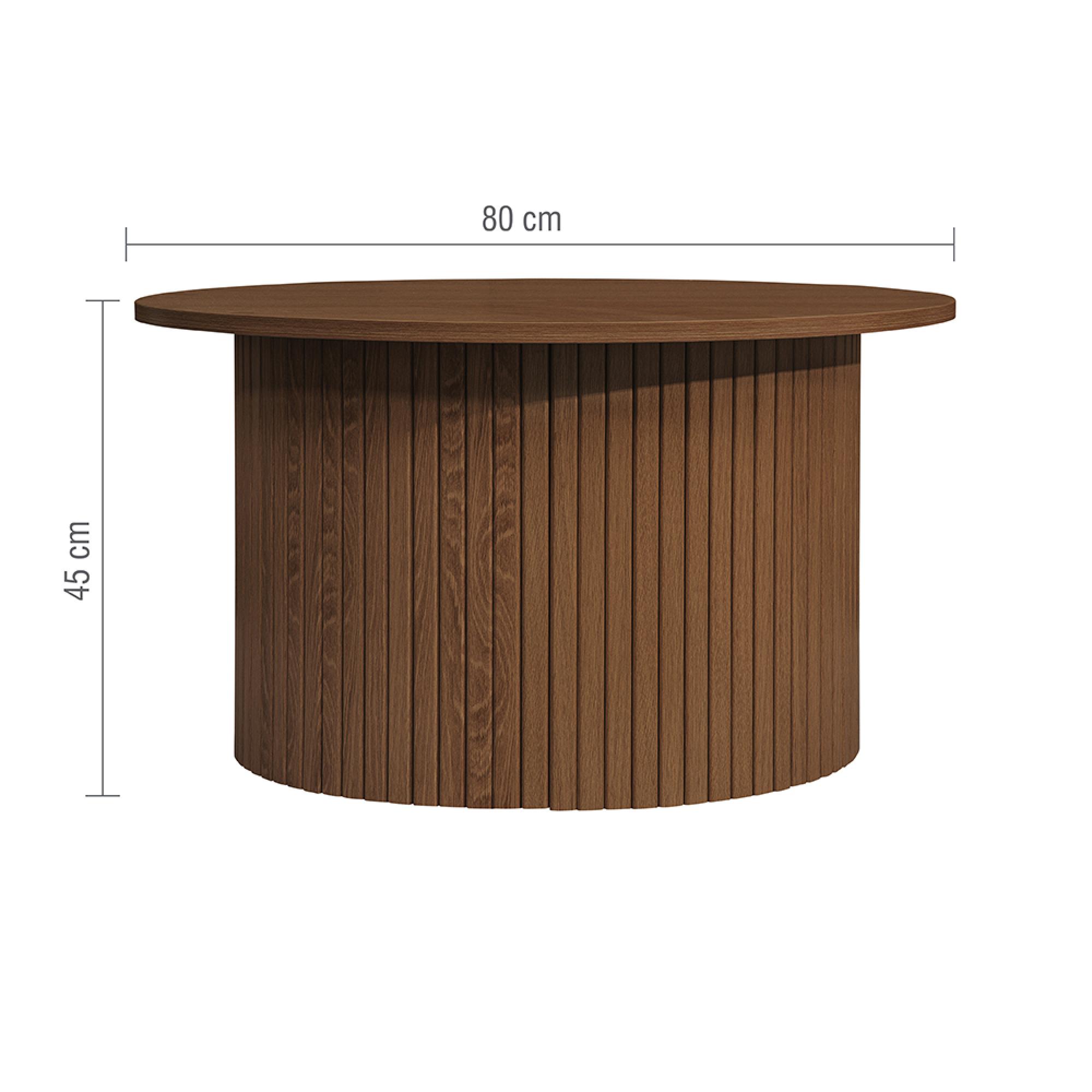 Axel Round Coffee Table - Walnut Fluted