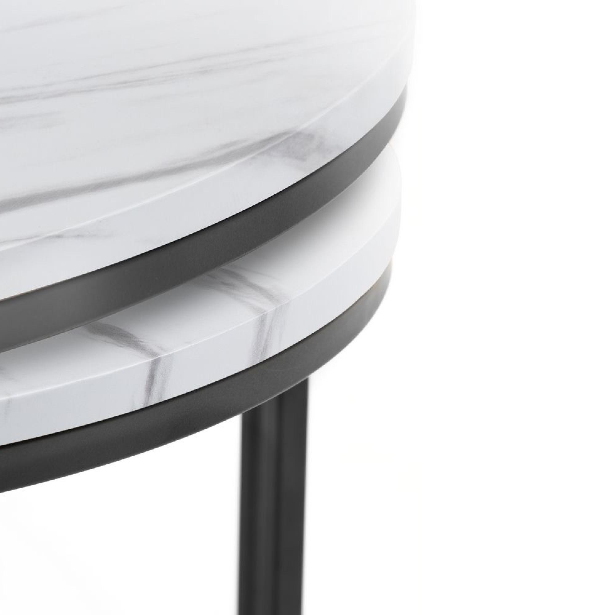 Bellini Nest of Coffee Tables - Set of 2 - Round - White Marble Effect