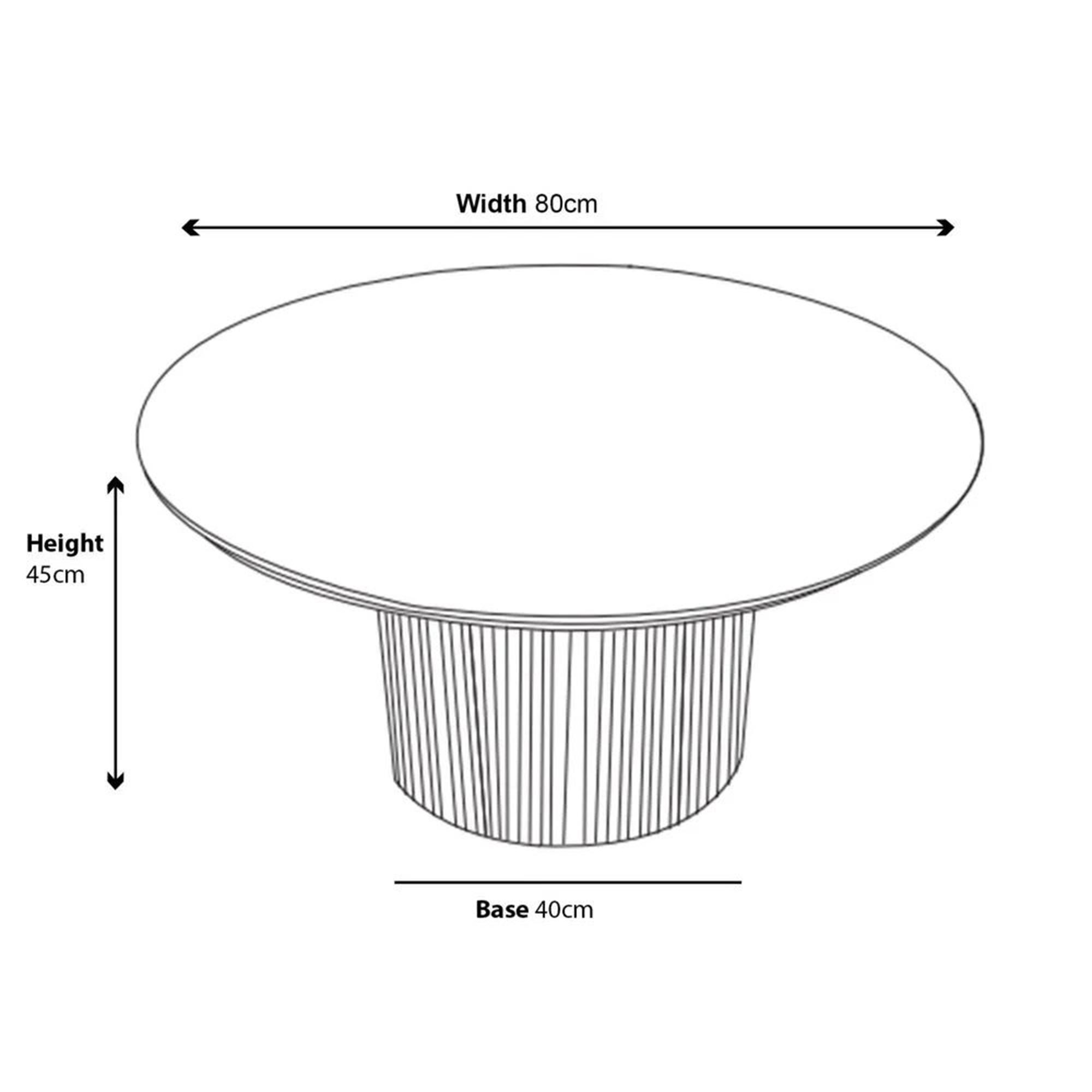 Bern Coffee Table - Black - Round - Fluted - Drum Base