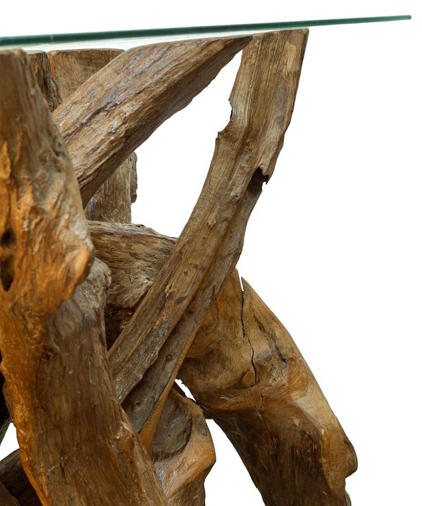 Branchwood Round Coffee Table - Glass Top