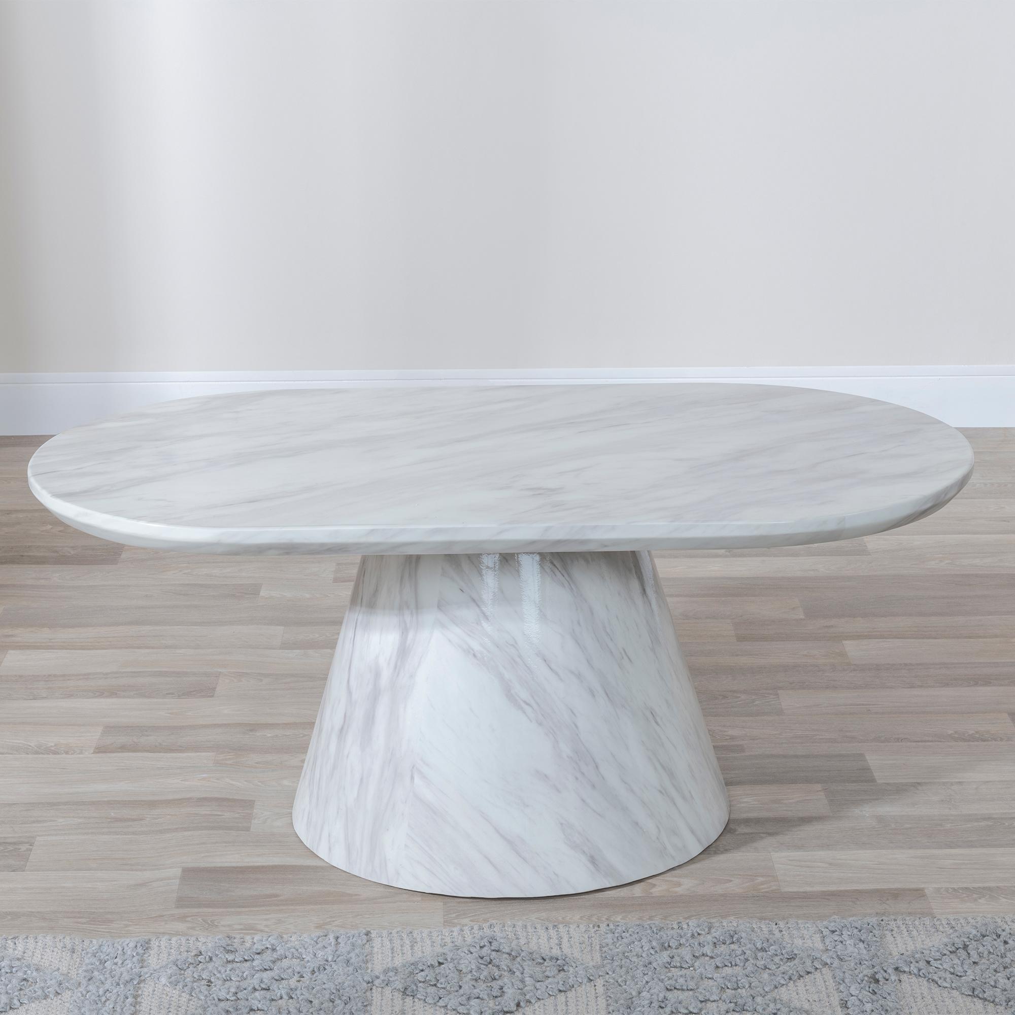 Carrera Coffee Table - Oval - White Marble