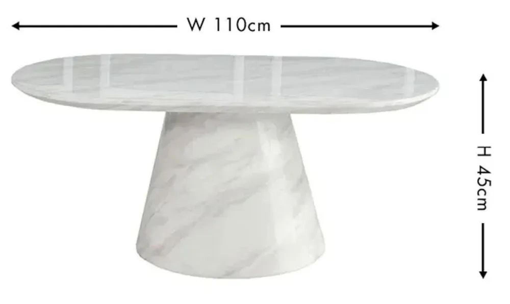 Carrera Coffee Table - Oval - White Marble