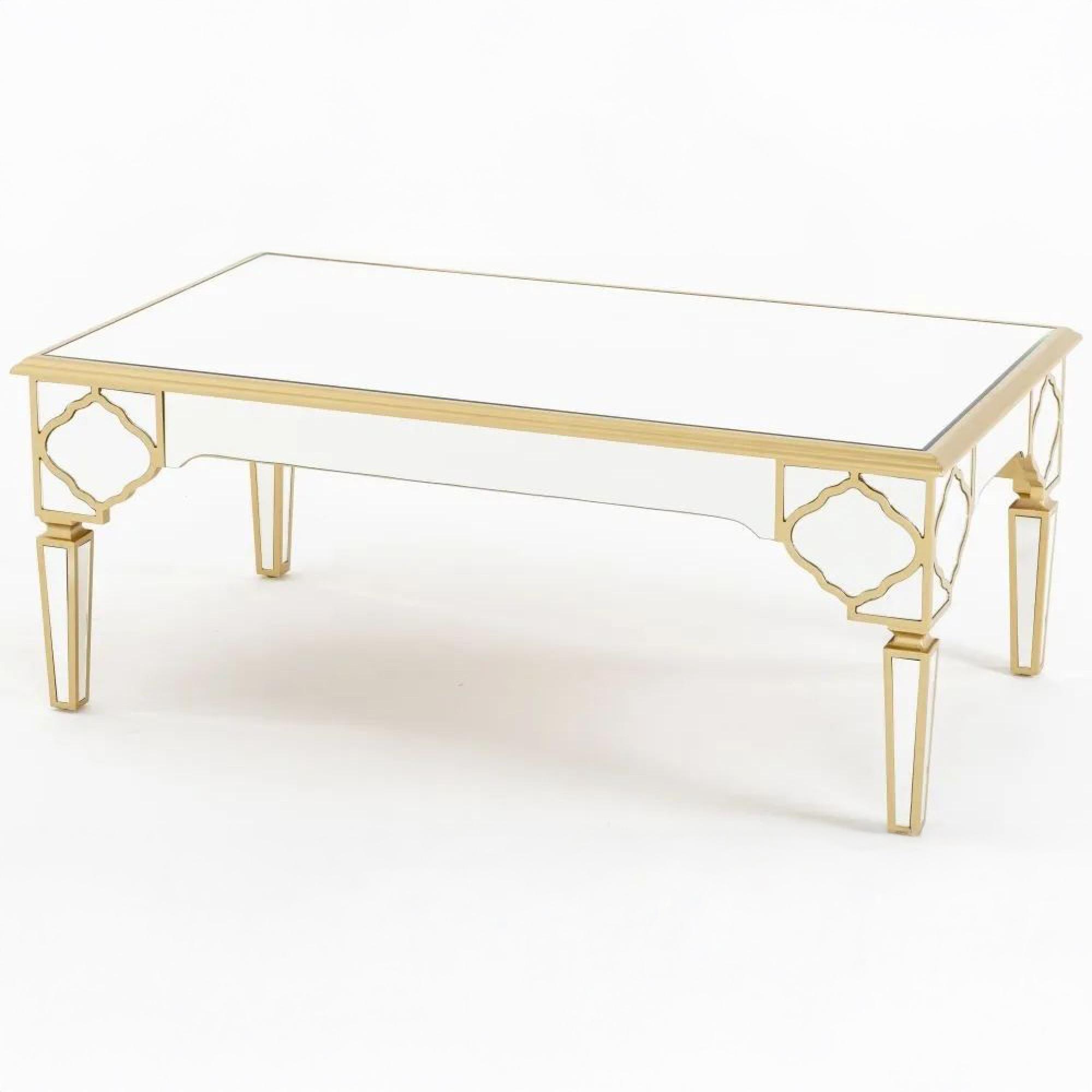Casablanca Coffee Table - Mirrored - Gold Trim