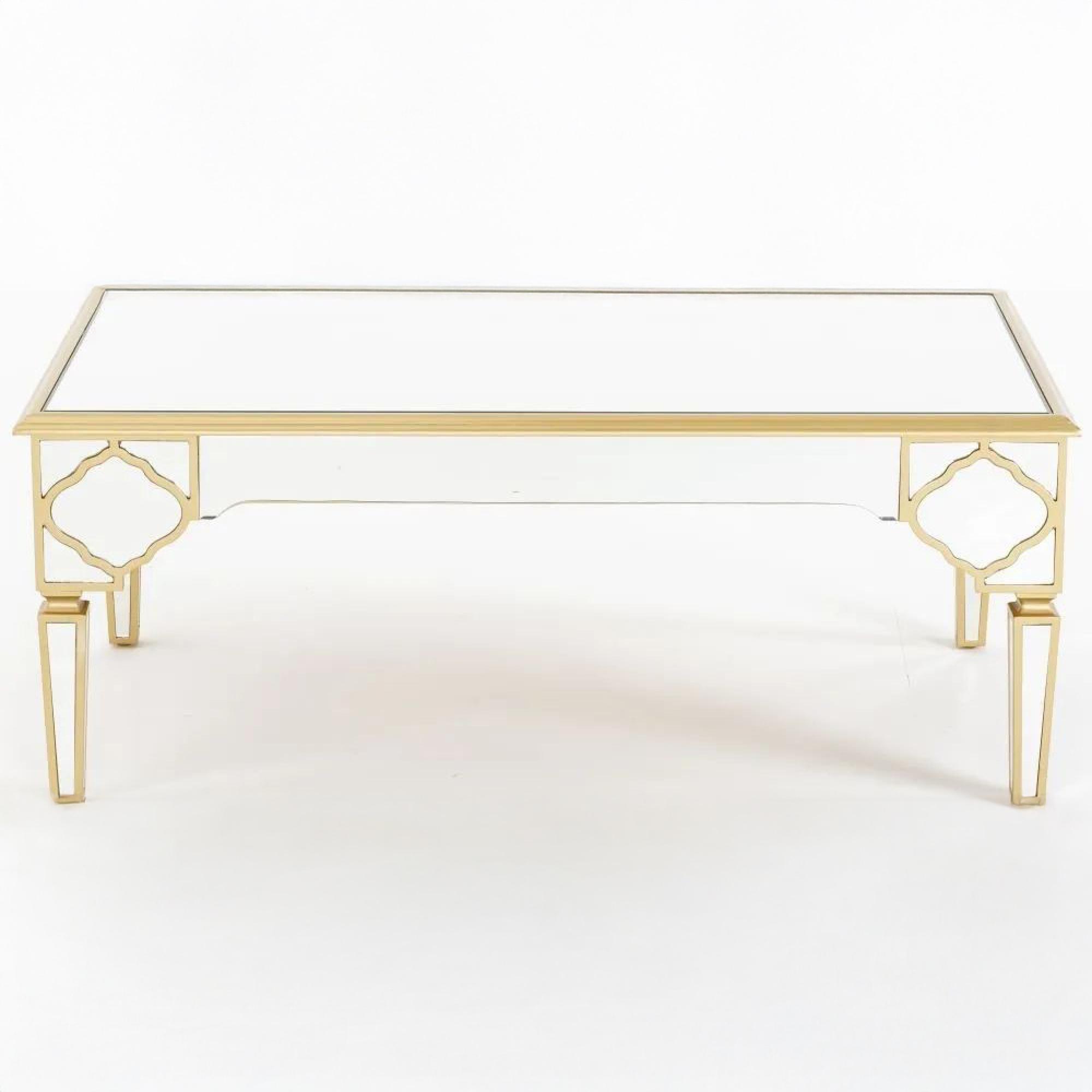 Casablanca Coffee Table - Mirrored - Gold Trim