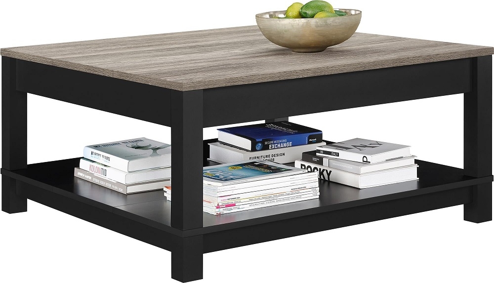 Carver Coffee Table - Weathered Oak & Black - 5047196PCOMUK