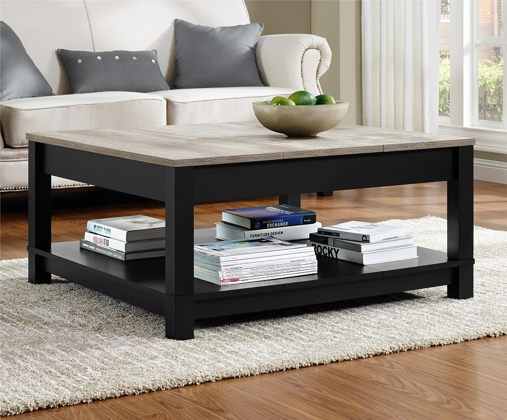 Carver Coffee Table - Weathered Oak & Black - 5047196PCOMUK