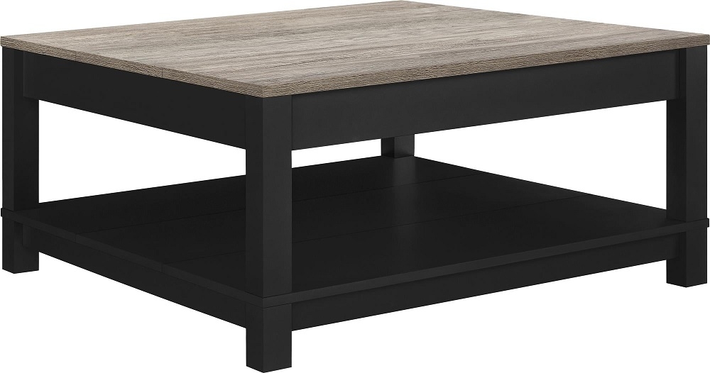 Carver Coffee Table - Weathered Oak & Black - 5047196PCOMUK