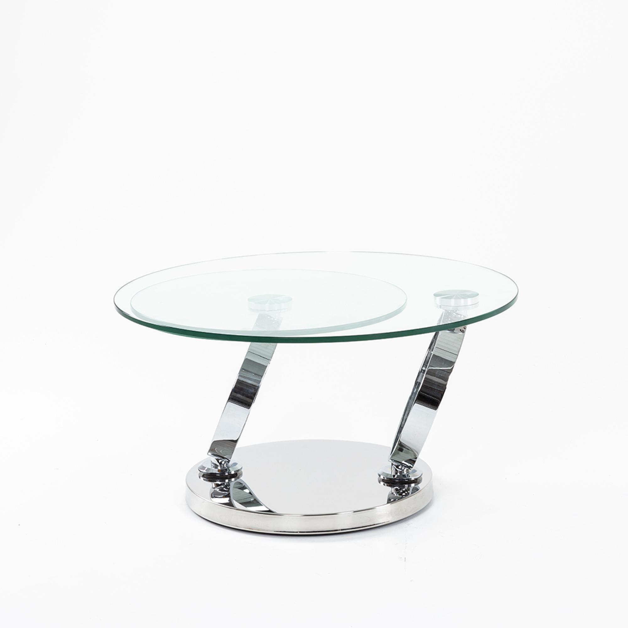 Circles Coffee Table - Round - Glass Top - Swivel