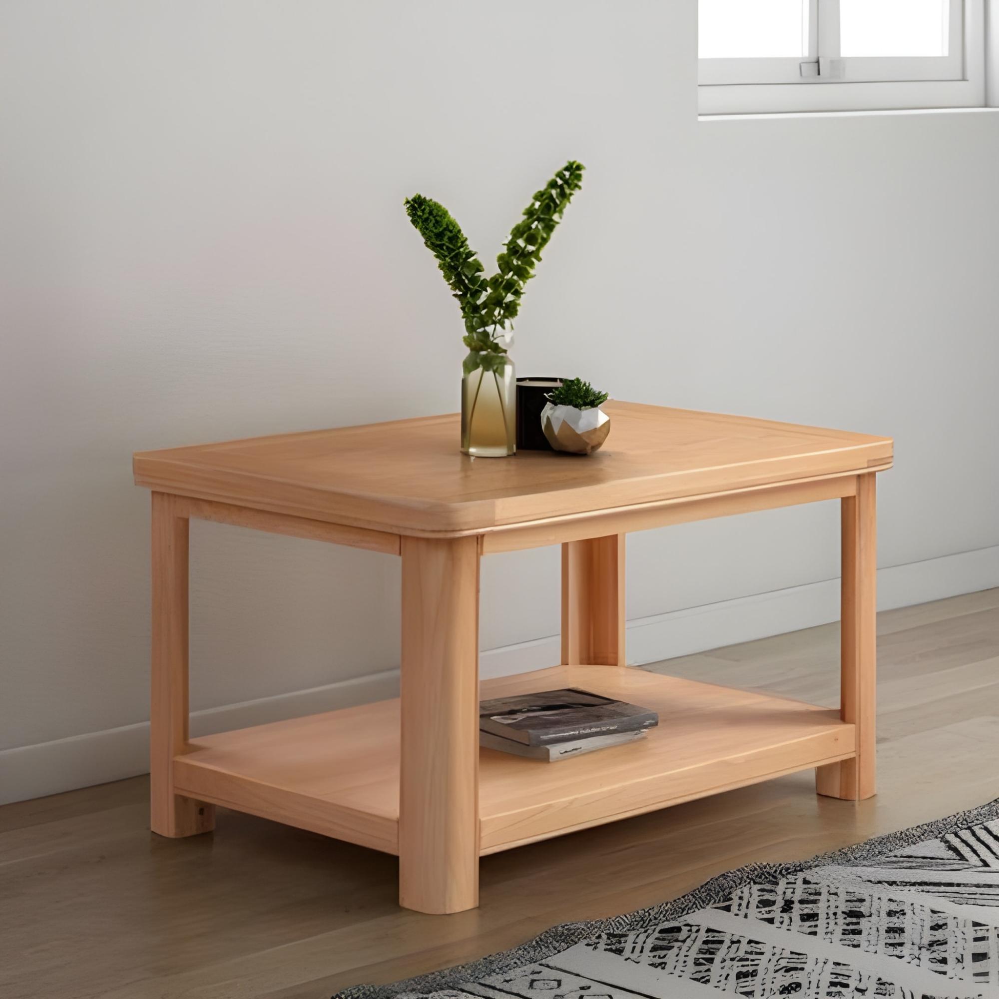Clarion Coffee Table - with Shelf - Oak