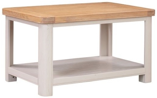Clarion Coffee Table - with Shelf - Oak and Grey