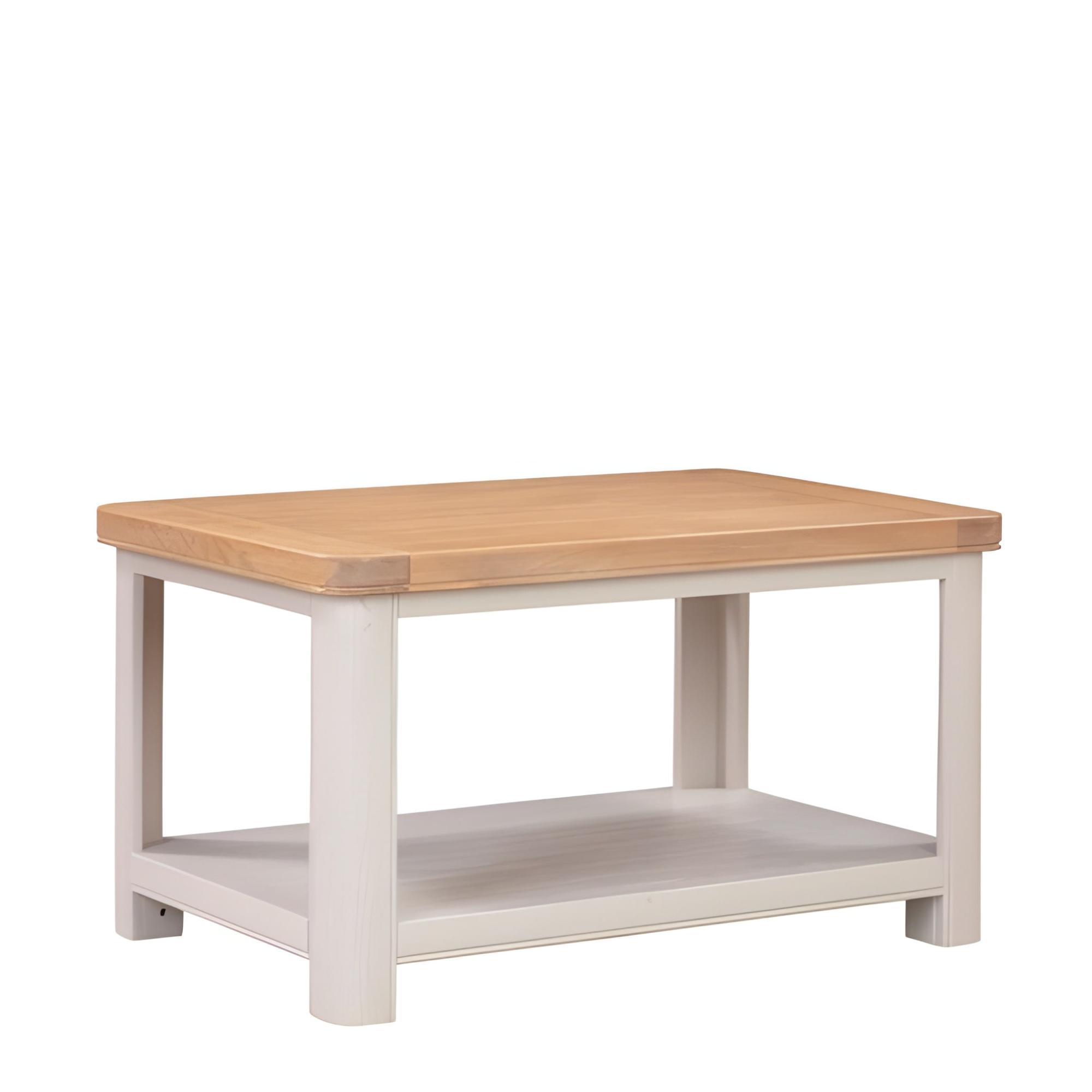Clarion Coffee Table - with Shelf - Oak and Grey