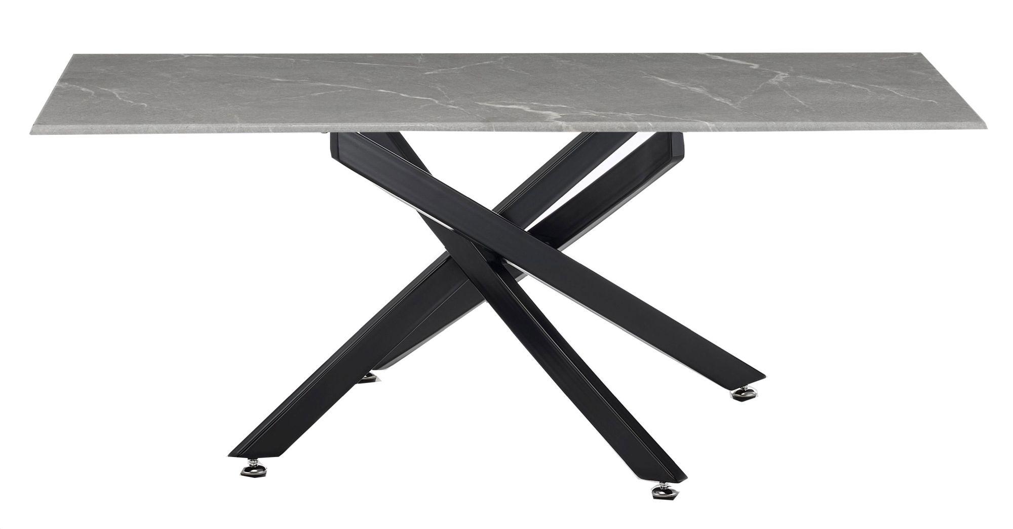 Clearance - Chopstick Coffee Table - Grey Glass - Black Metal Legs