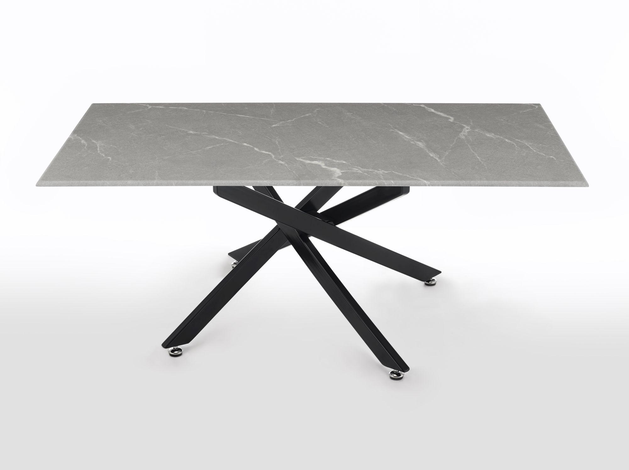 Clearance - Chopstick Coffee Table - Grey Glass - Black Metal Legs