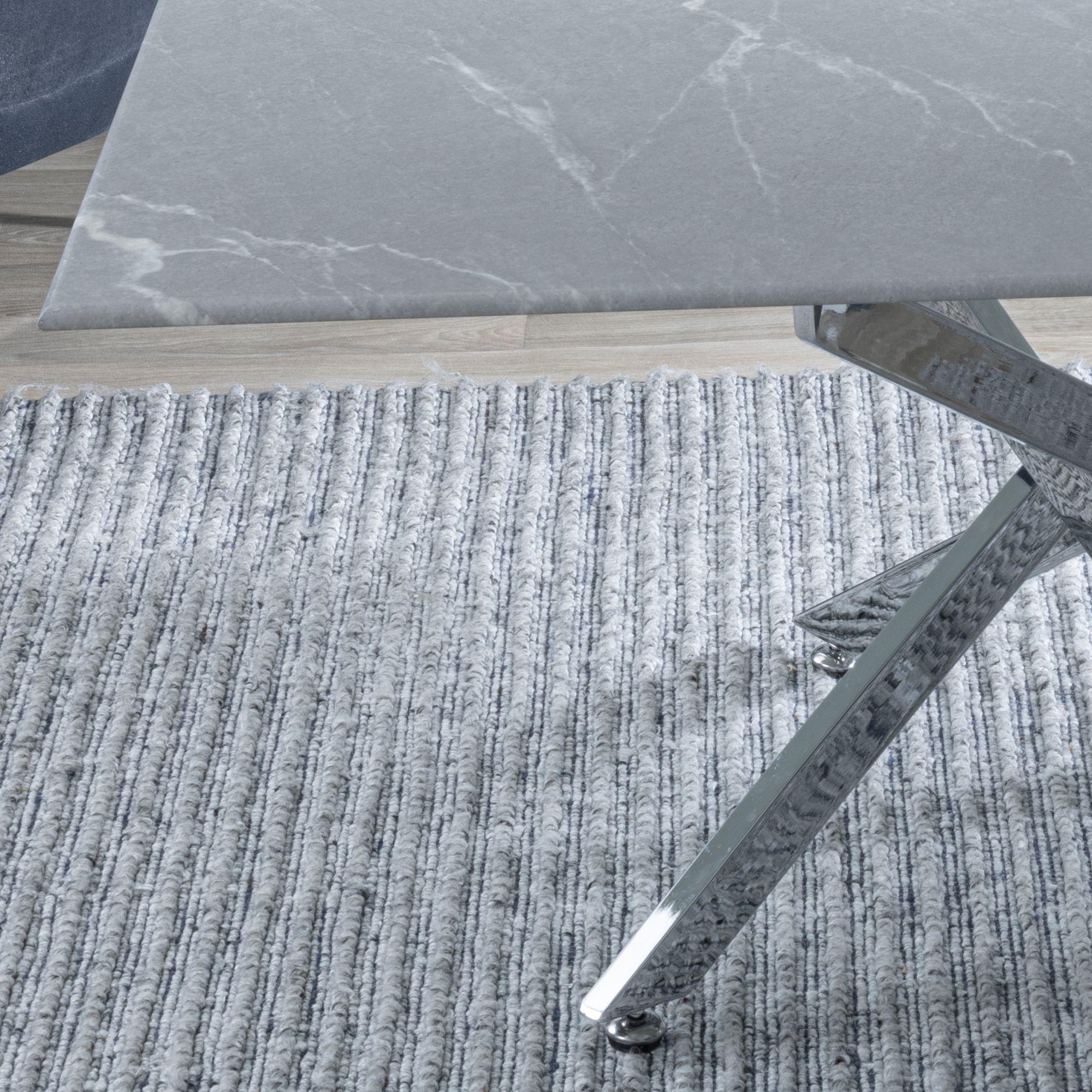 Clearance - Chopstick Coffee Table - Grey Glass - Chrome Metal Legs