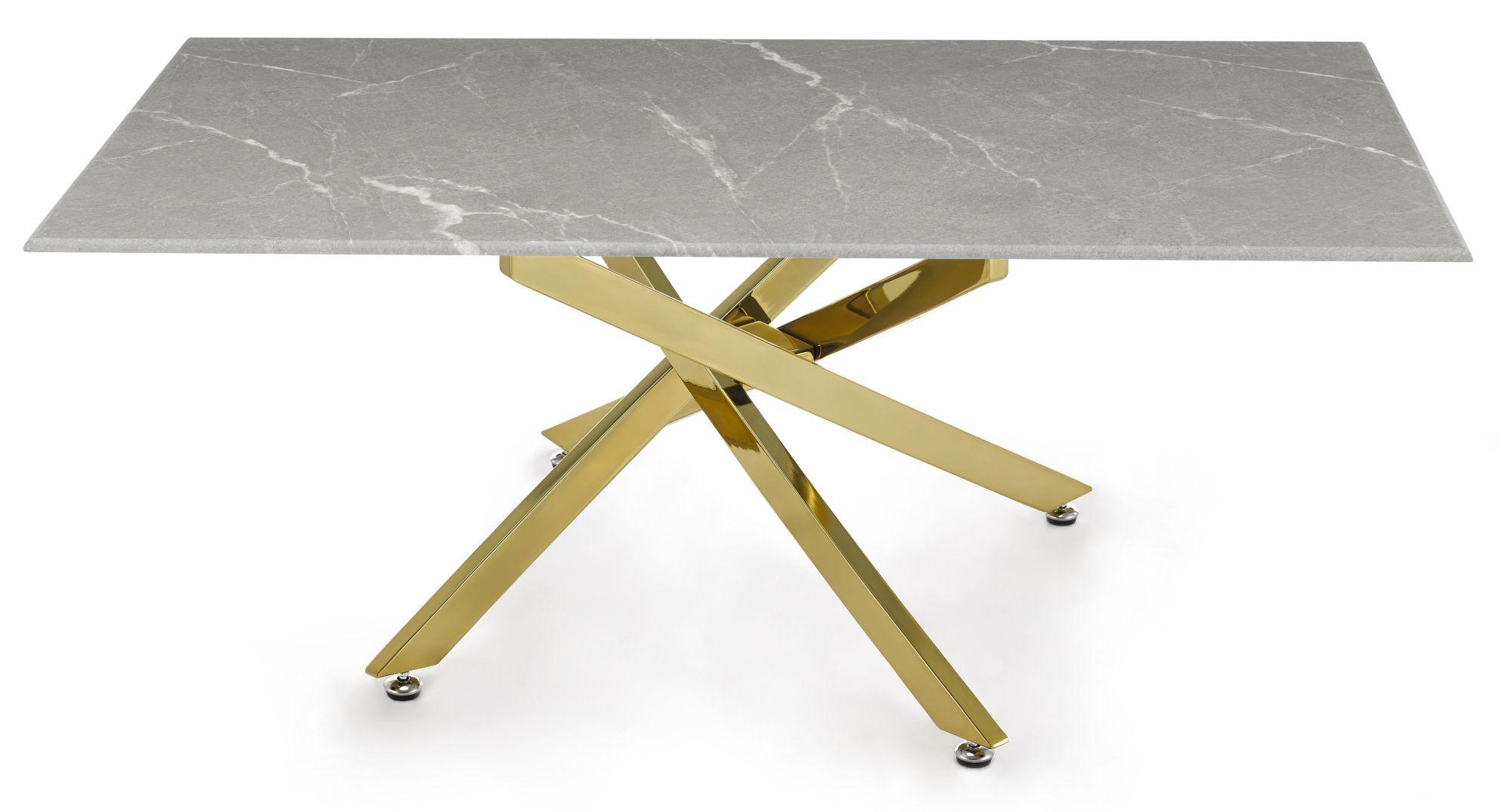 Clearance - Chopstick Coffee Table - Grey Glass - Gold Metal Legs