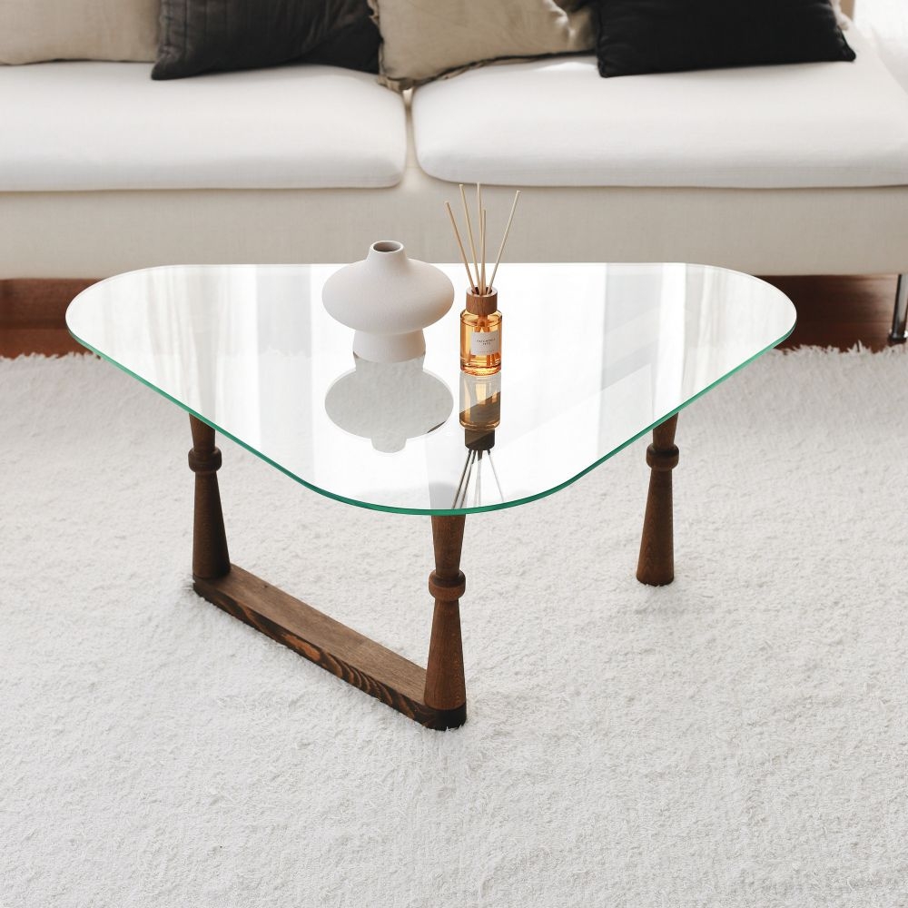 Clearance - Dunley Coffee Table - Walnut and Glass