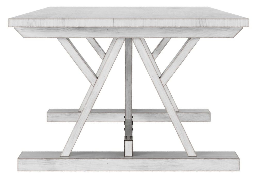 Clearance - Farmhouse Coffee Table - Trestle - White Washed Mango Wood