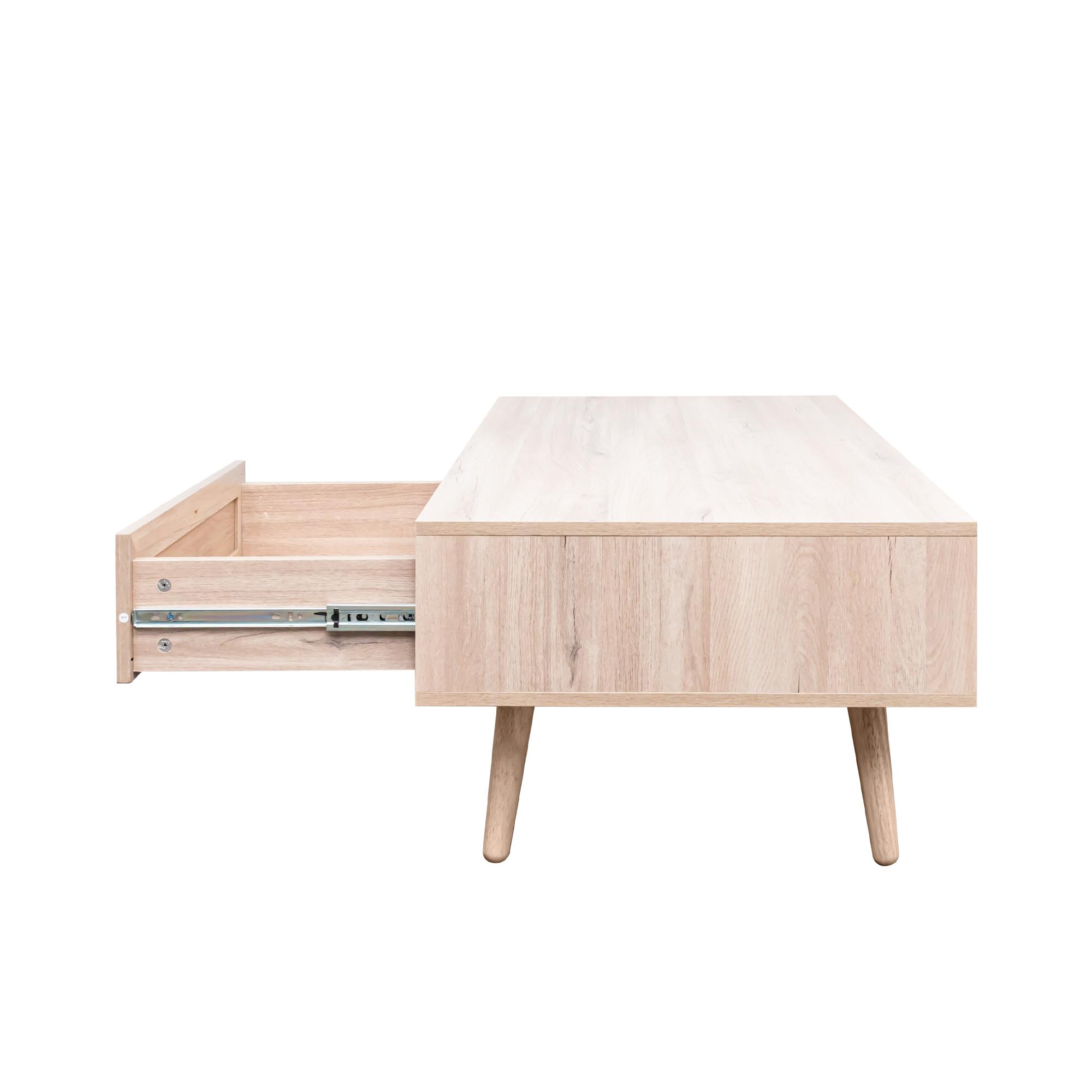 Clearance - Ferrero Coffee Table - 1 Drawer - Natural and Woven Rattan