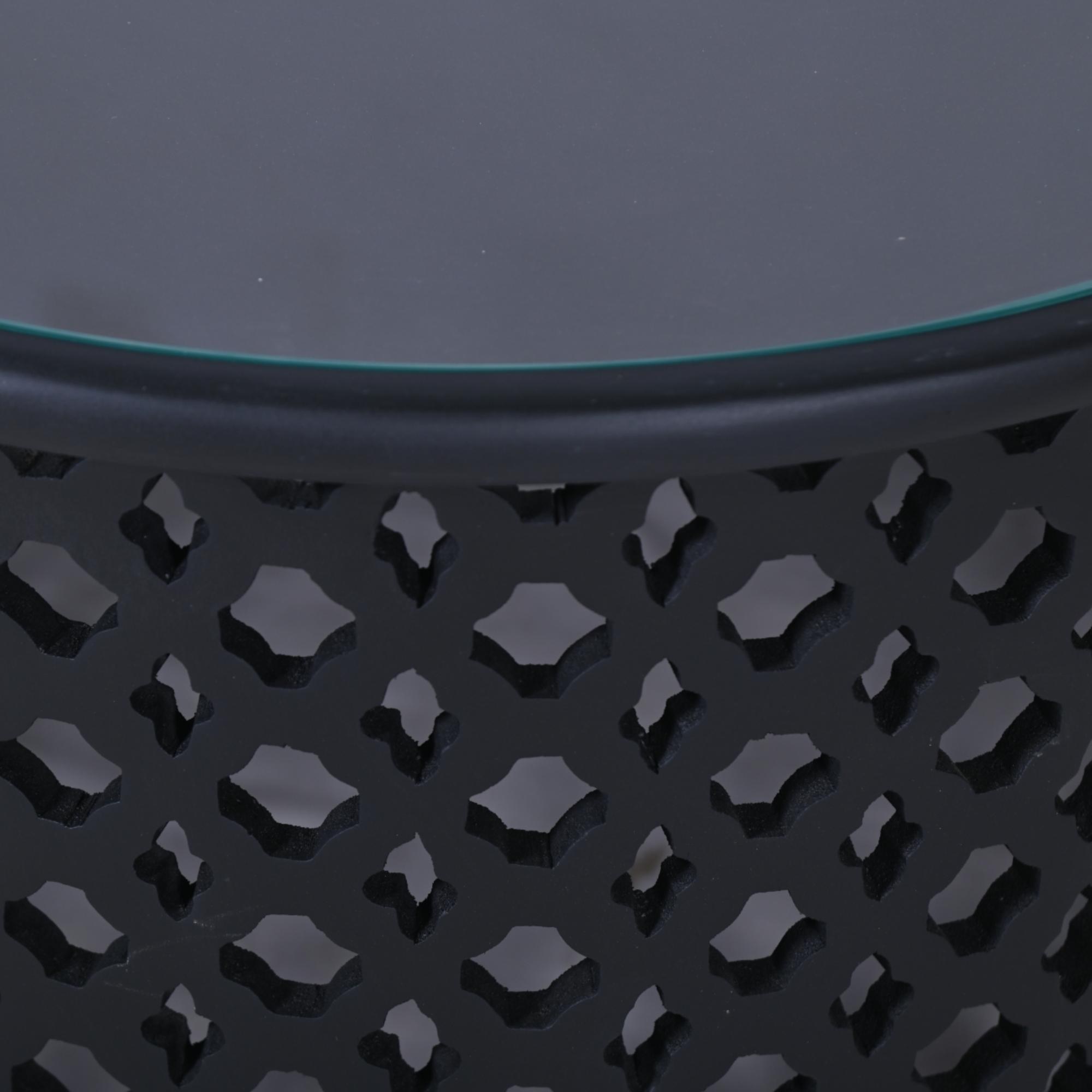 Clearance - Jaipur Coffee Table - Round - Black Mango Wood - Lattice