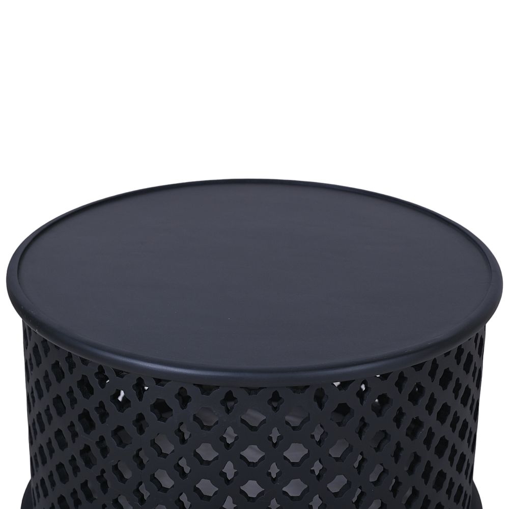Clearance - Jaipur Coffee Table - Round - Black Mango Wood - Lattice