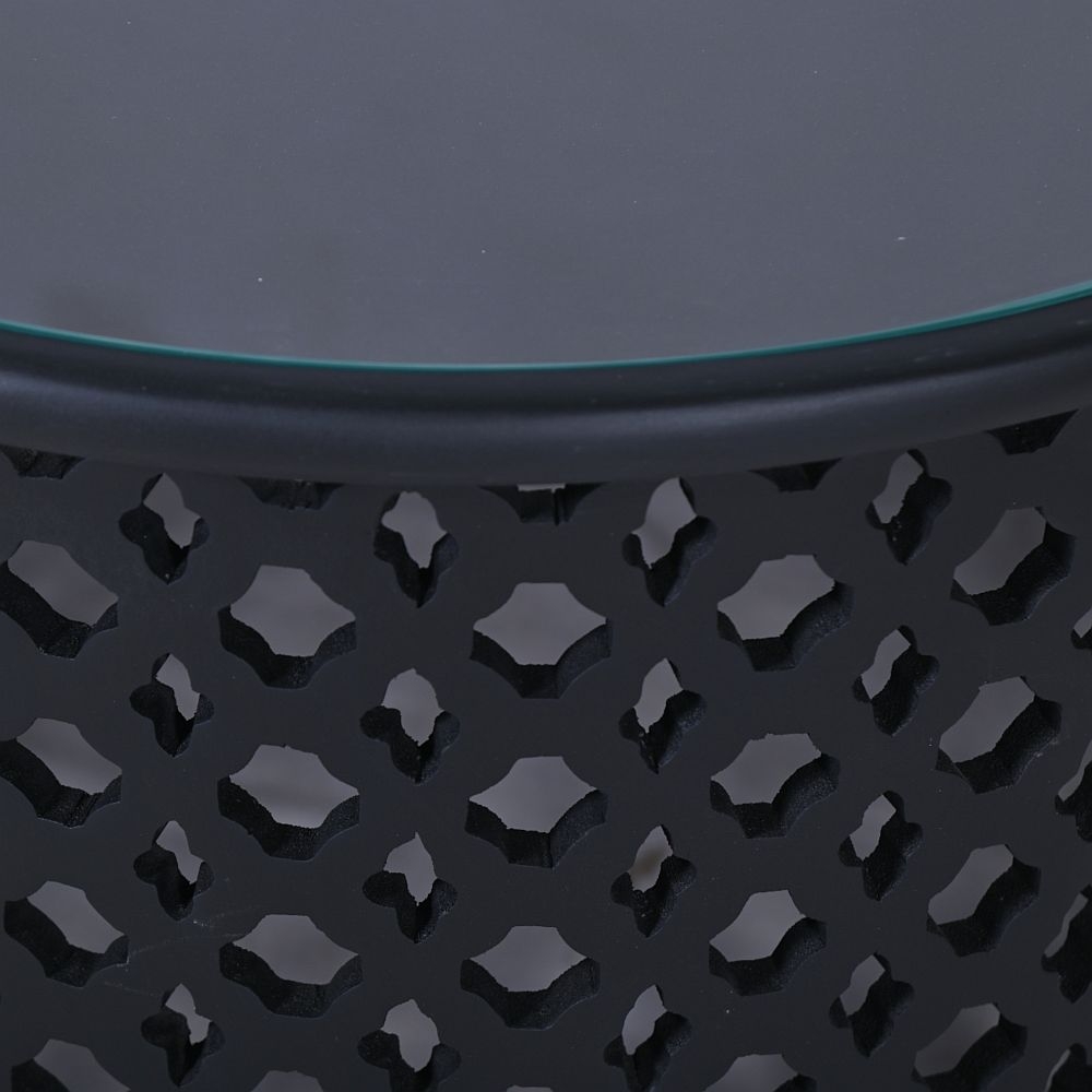 Clearance - Jaipur Coffee Table - Round - Black Mango Wood - Lattice