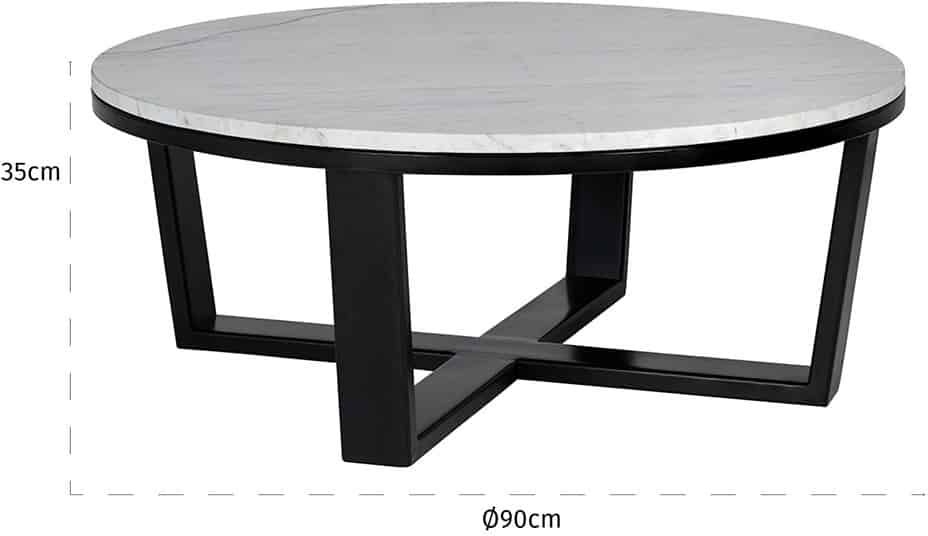 Clearance - Lexington White Carrara Marble Round Coffee Table - B77