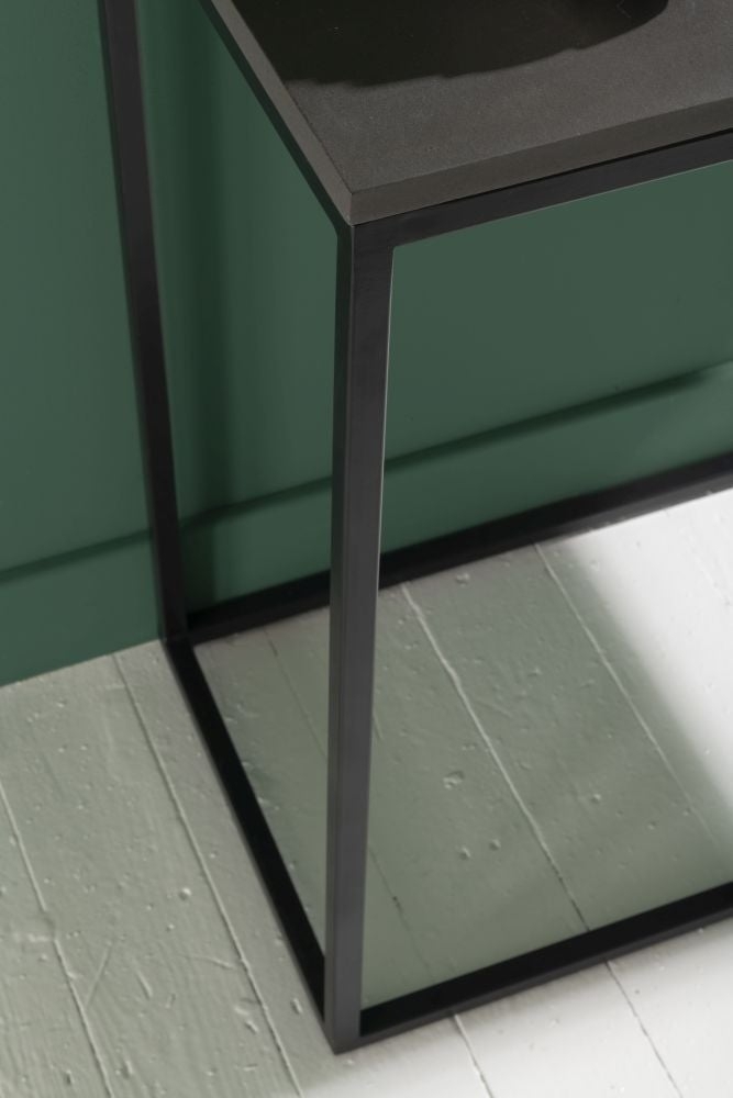 Clearance - Odom Coffee Table - Grey Concrete - Black Metal Base