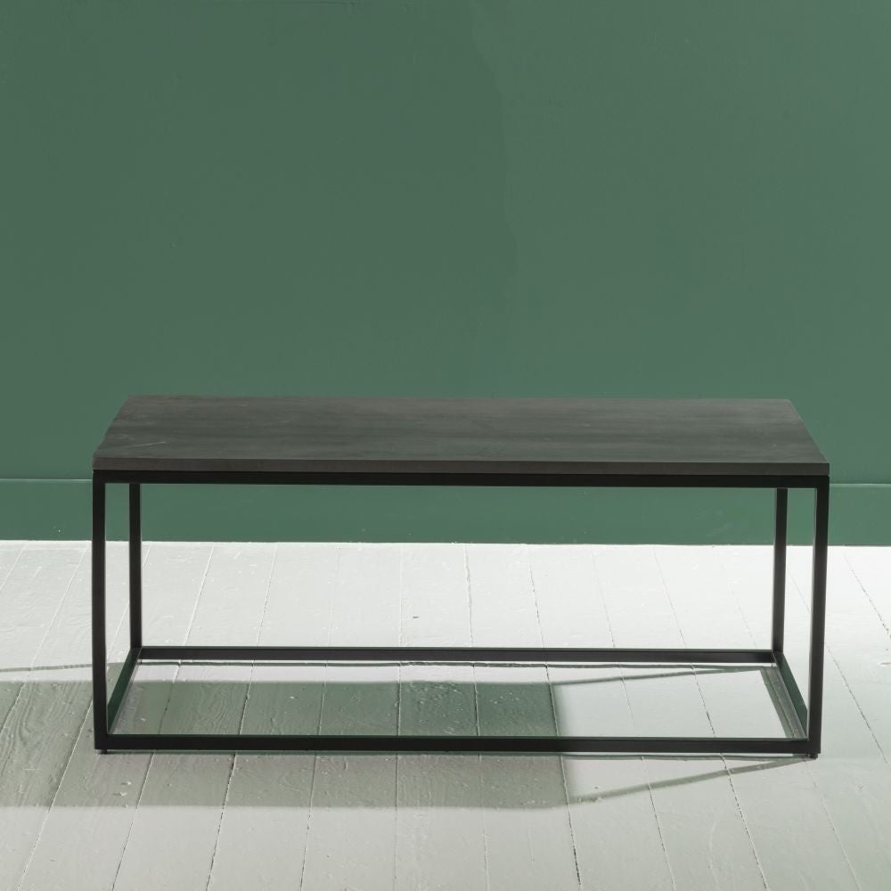 Clearance - Odom Coffee Table - Grey Concrete - Black Metal Base