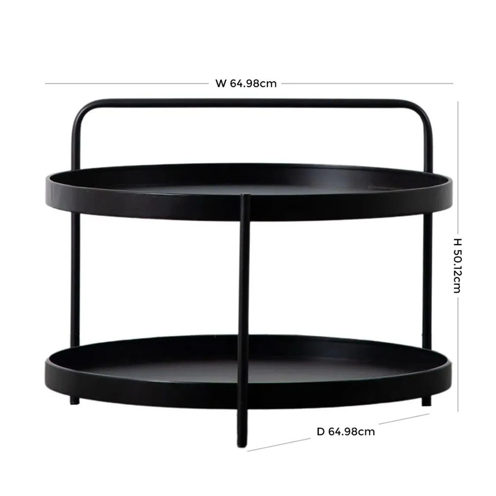 Clearance - Sennen Black Metal Round 65cm Coffee Table - A240